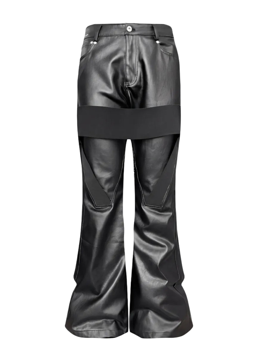 FLARED LEATHER TROUSERS