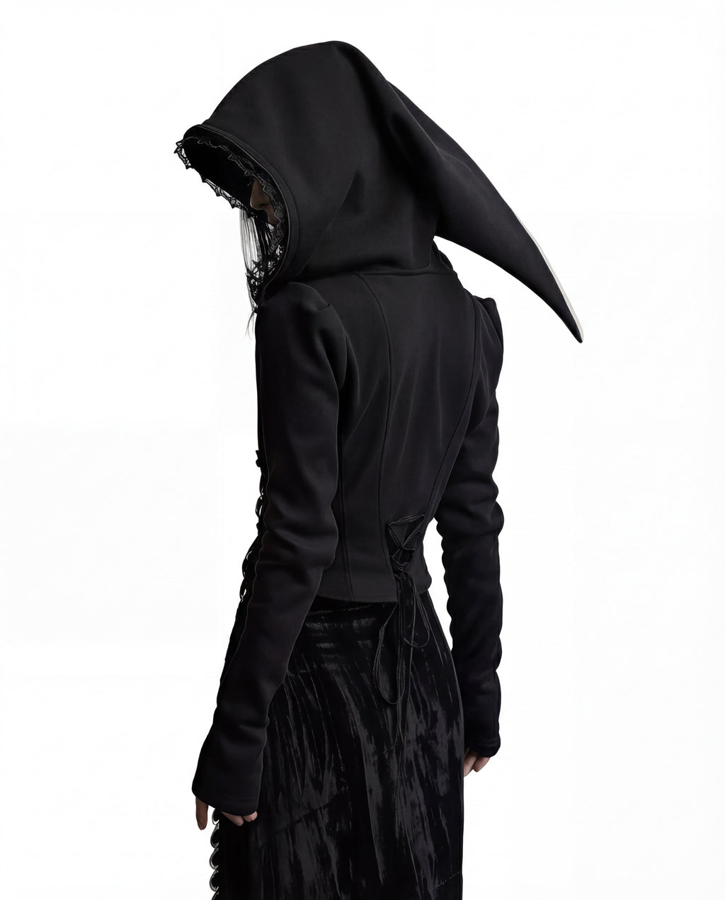 GOTHIC CORSETED HOODIE