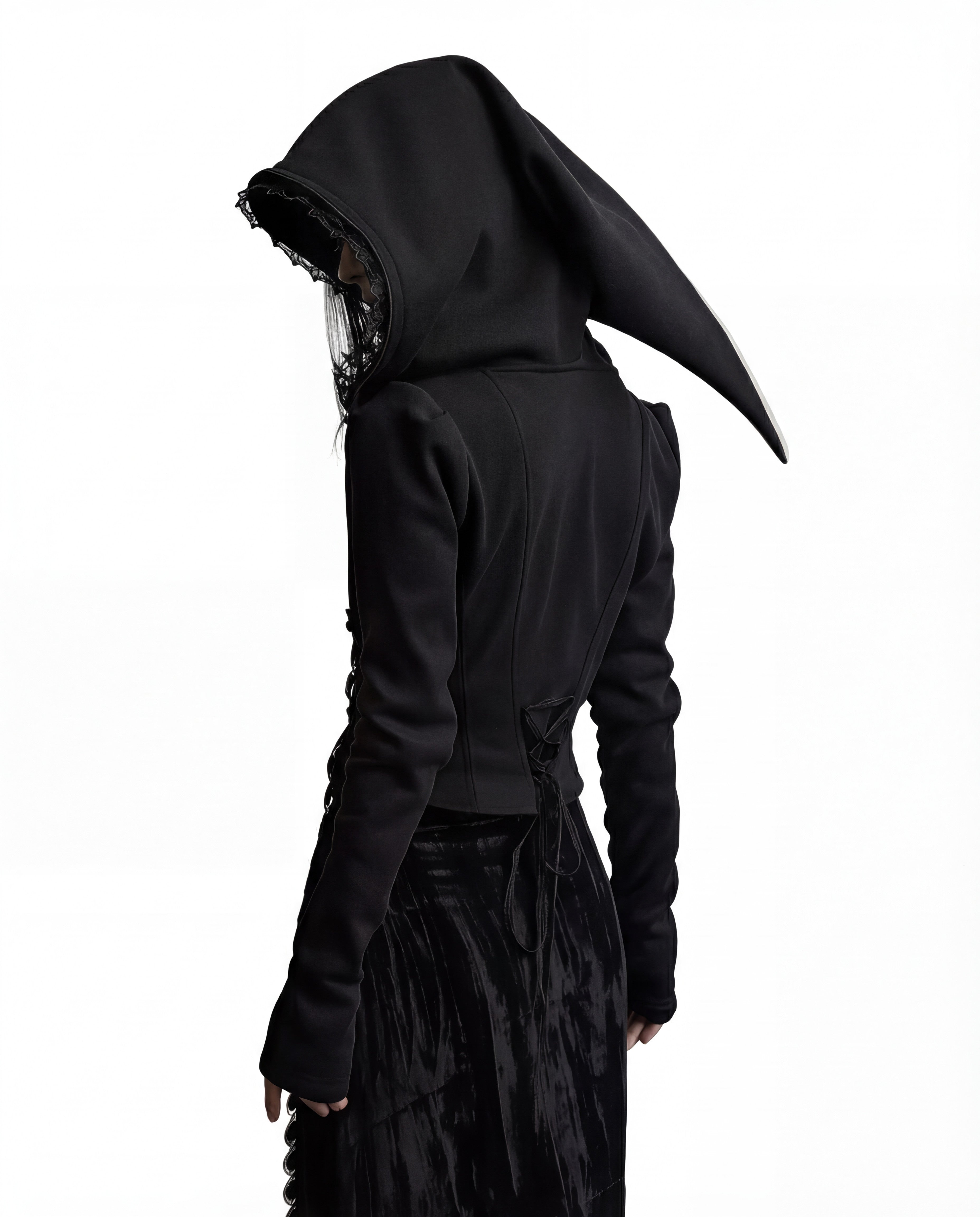 GOTHIC CORSETED HOODIE