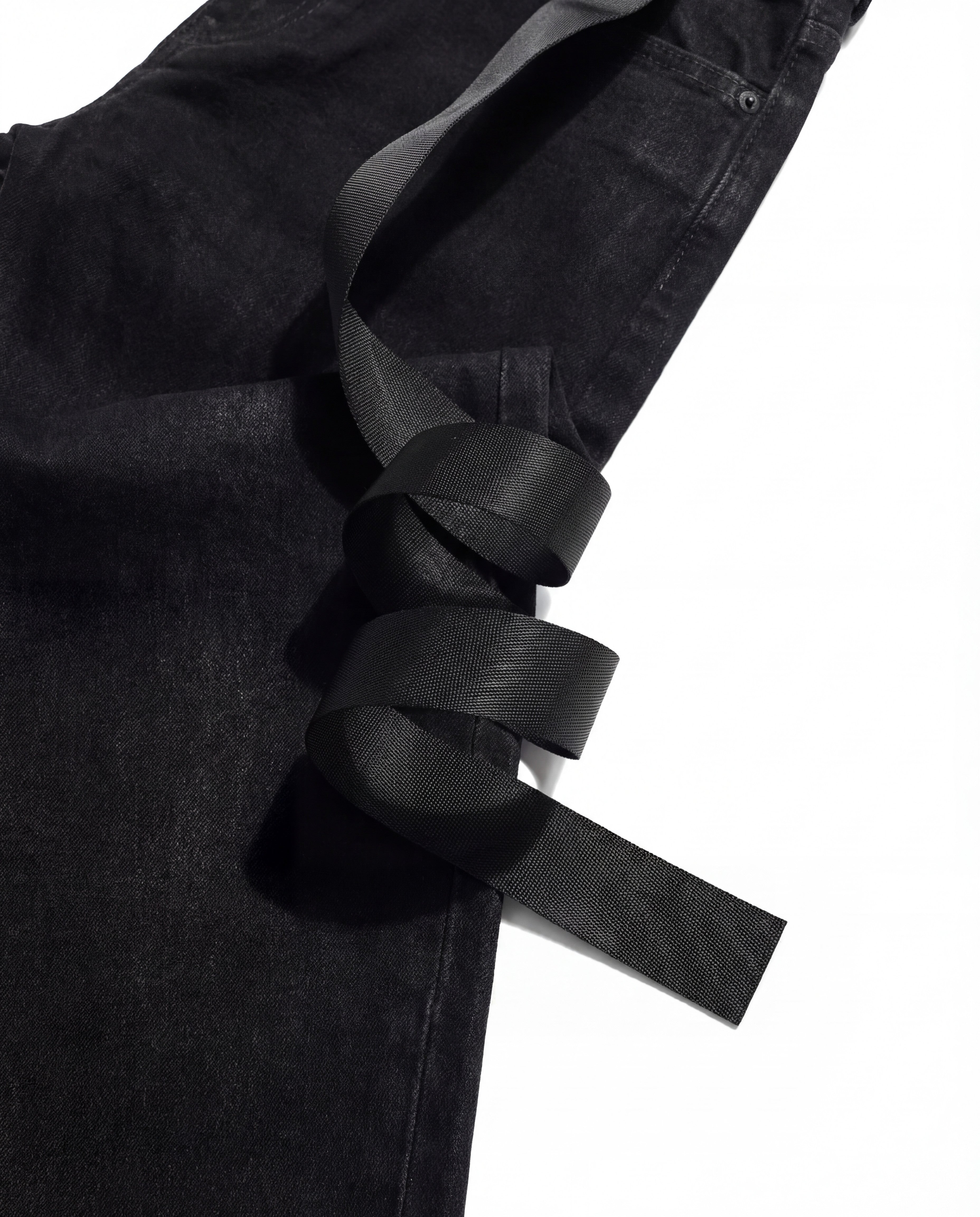 STRAP COATED DENIM PANTS