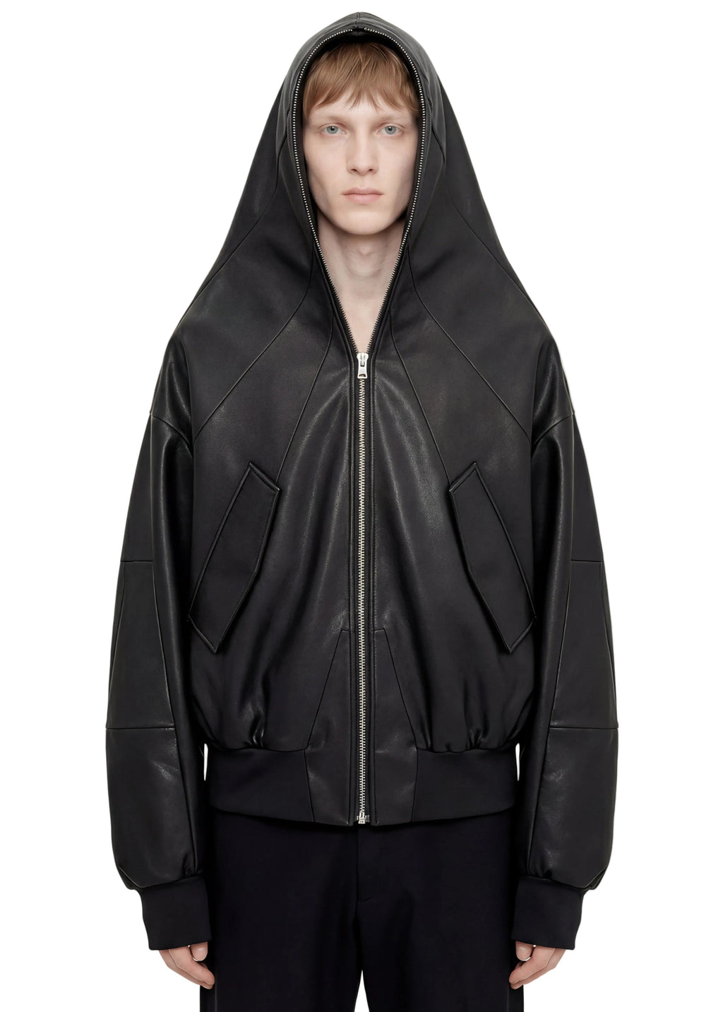 DECONSTRUCTED LEATHER BOMBER