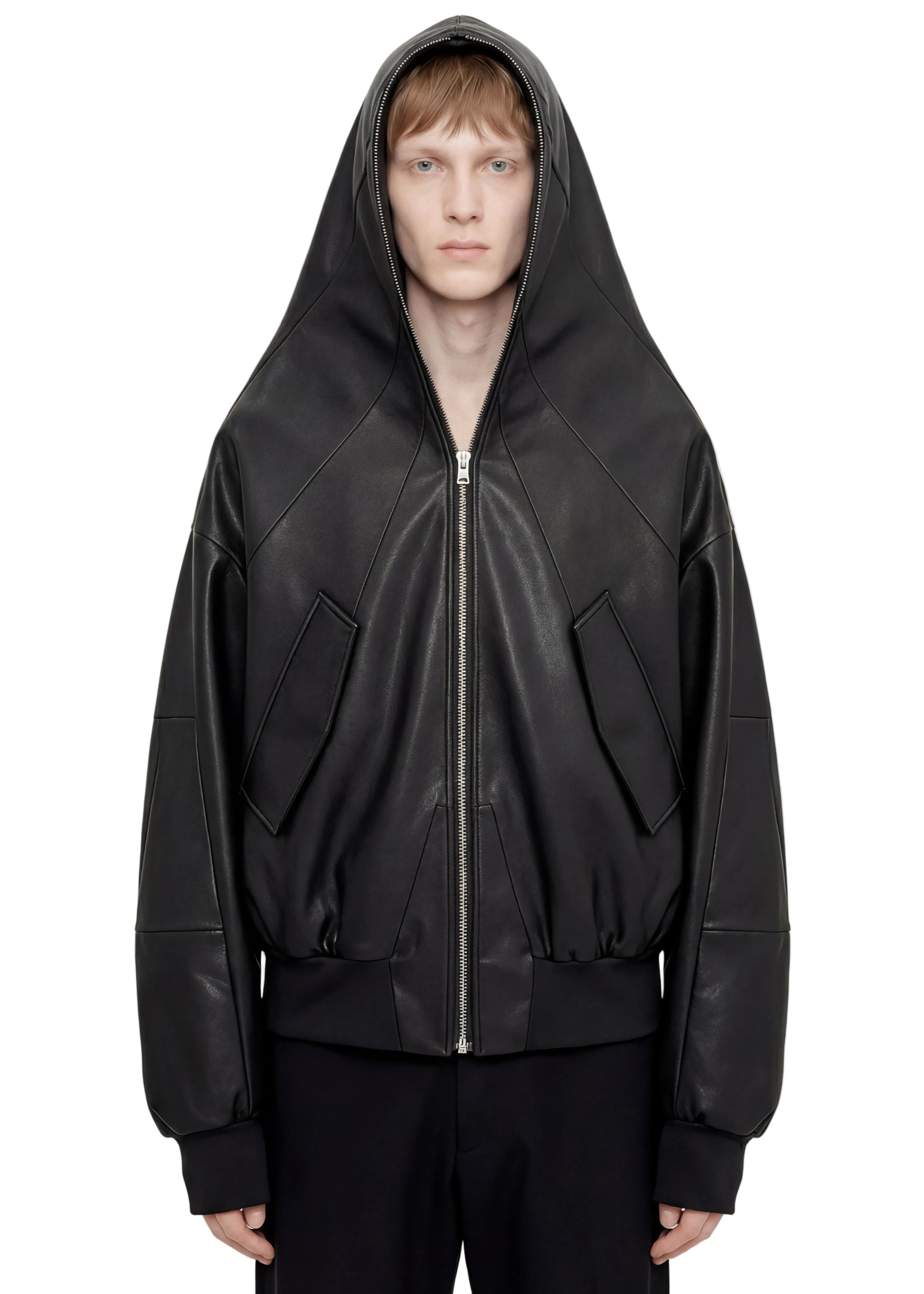DECONSTRUCTED LEATHER BOMBER