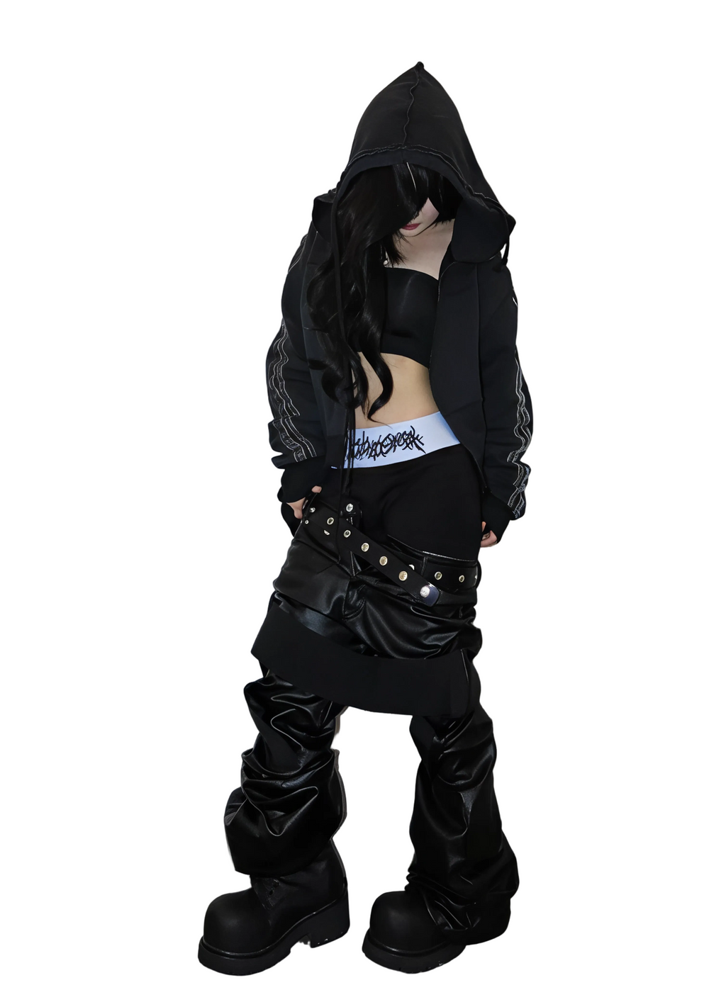 FLARED LEATHER TROUSERS