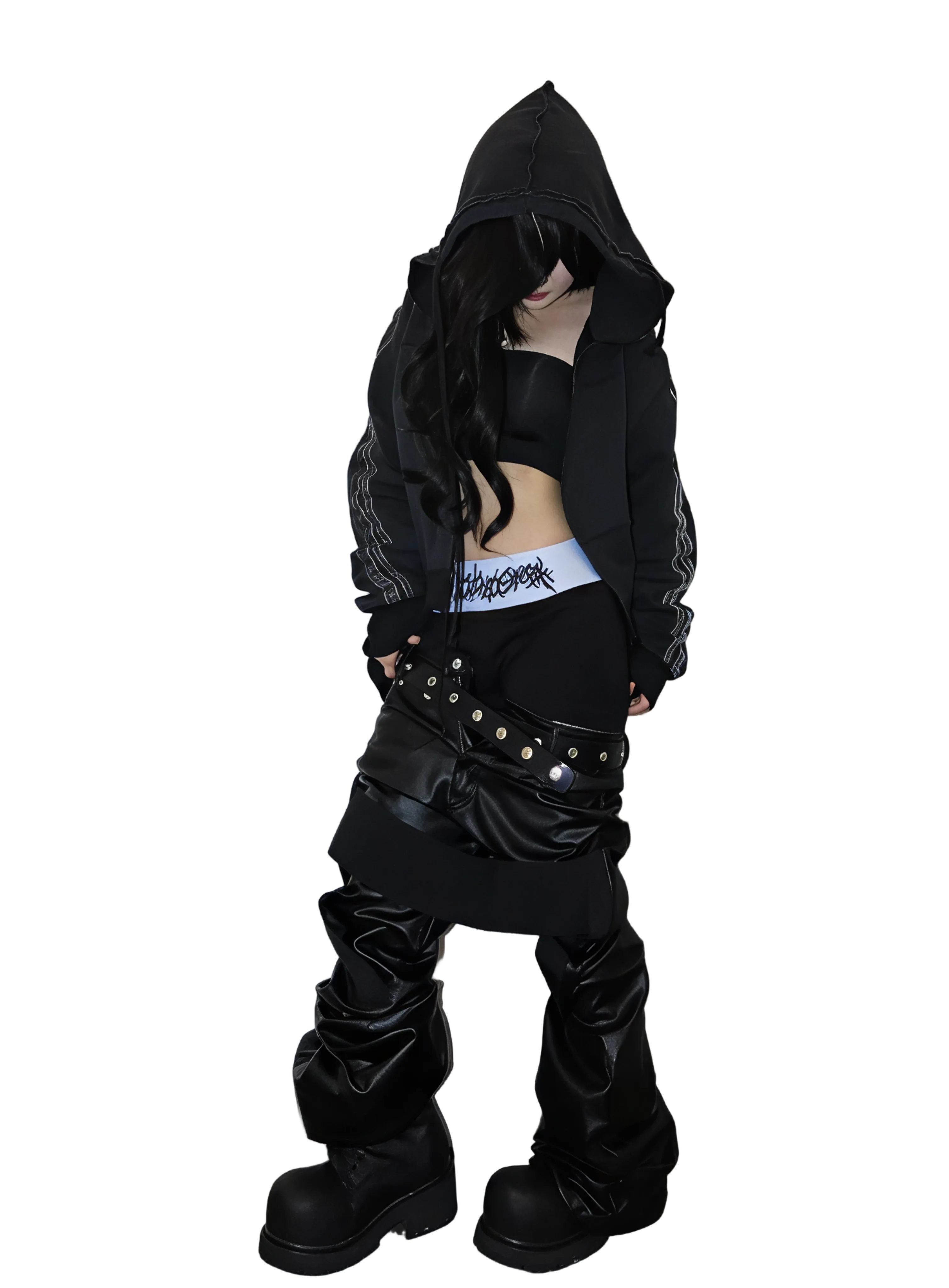 FLARED LEATHER TROUSERS