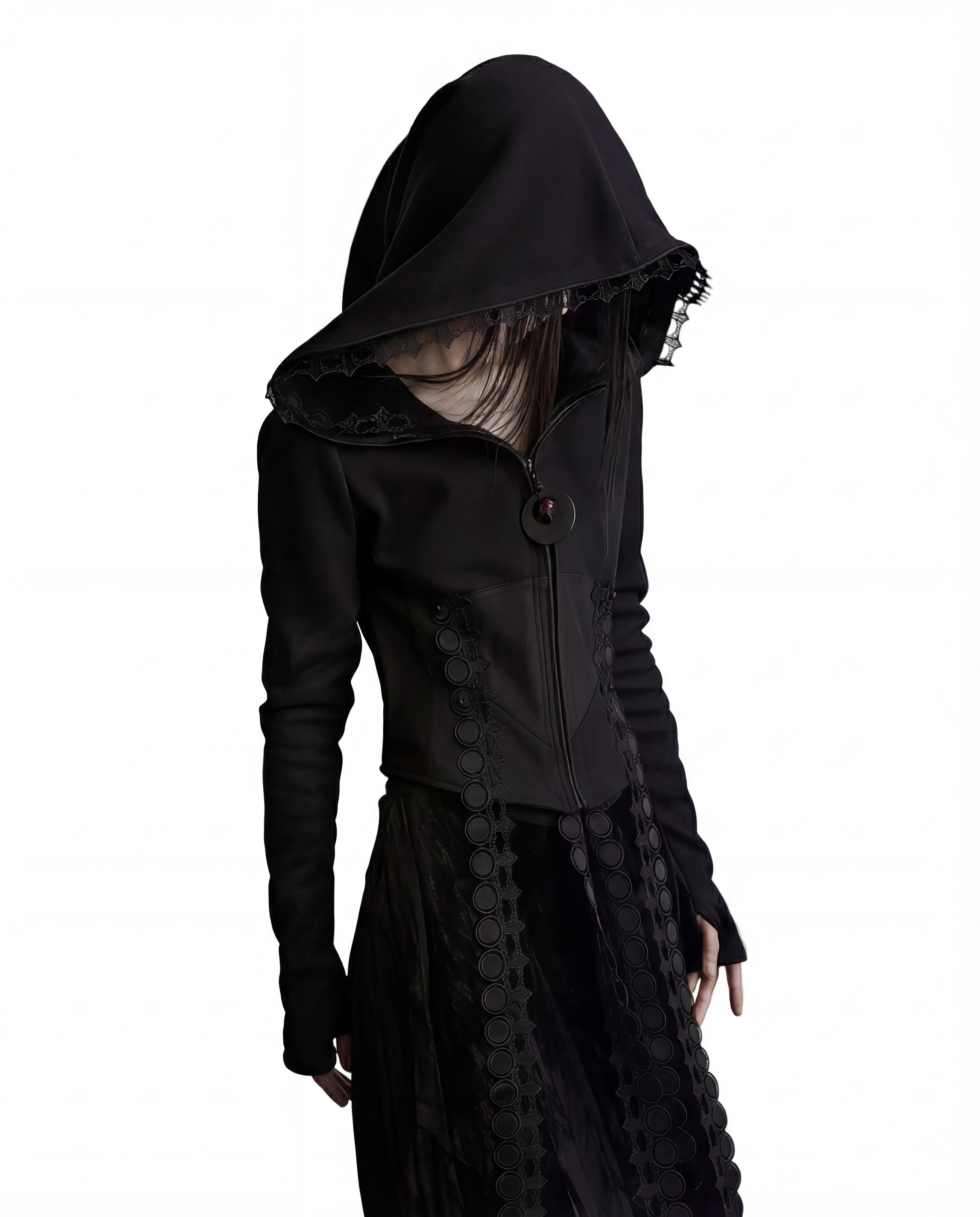 GOTHIC CORSETED HOODIE