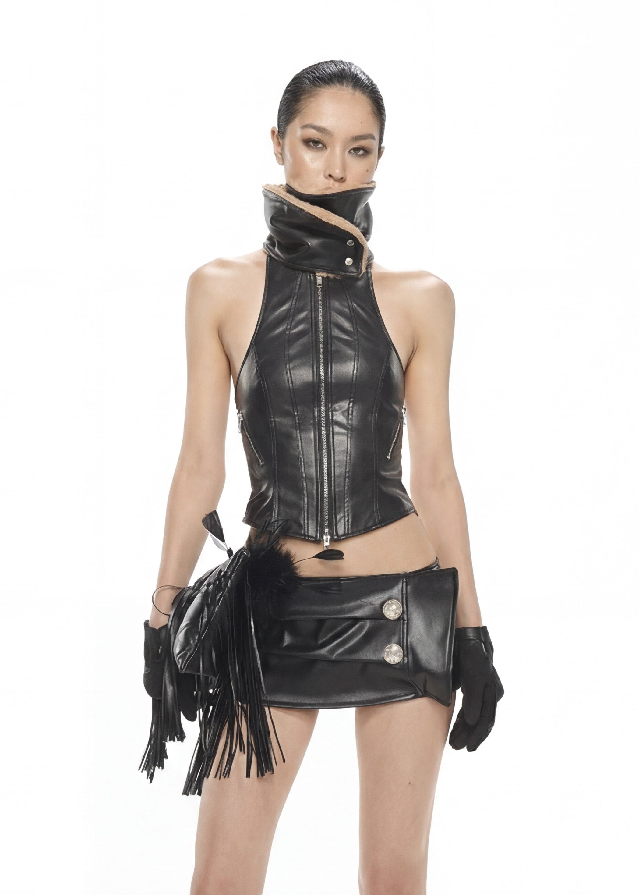 LOW WAIST PU MINI SKIRT