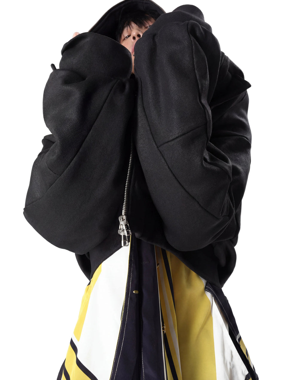 DECONSTRUCTED LEATHER BOMBER
