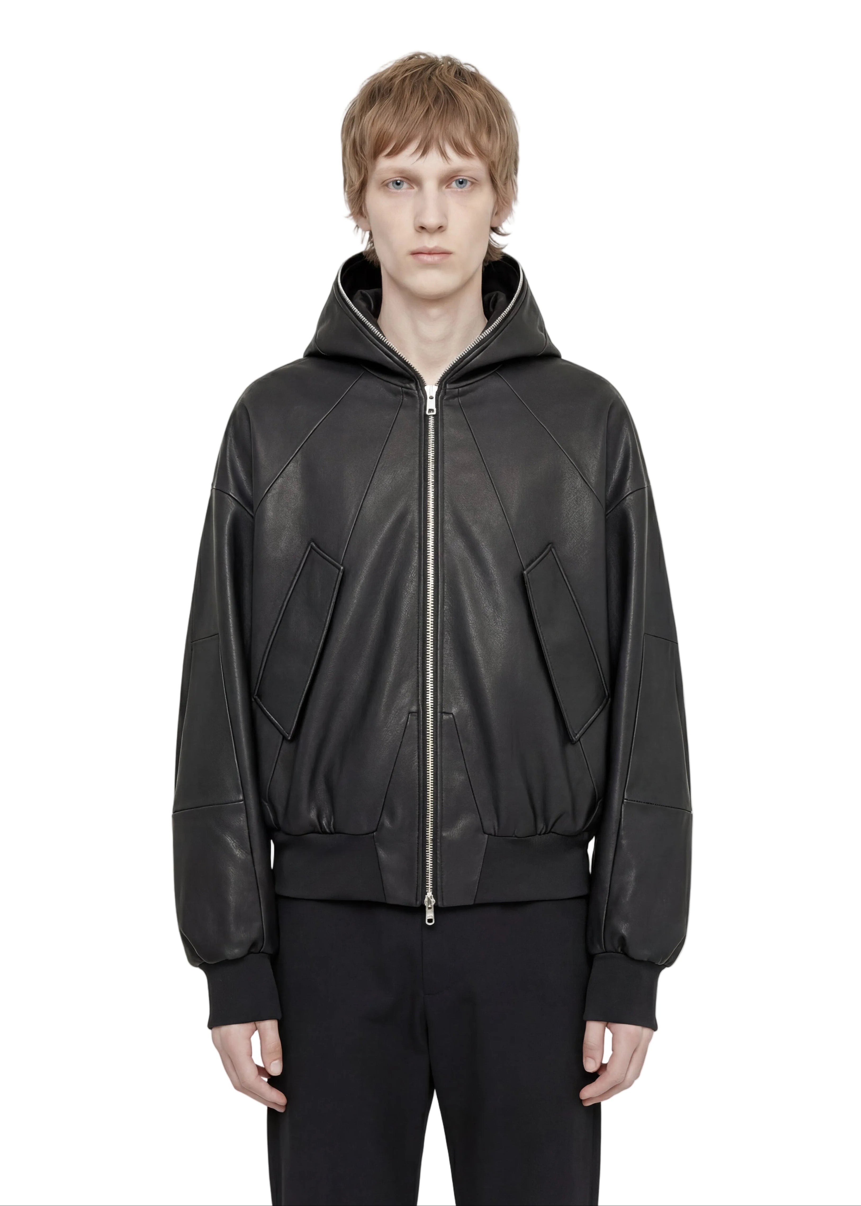 DECONSTRUCTED LEATHER BOMBER