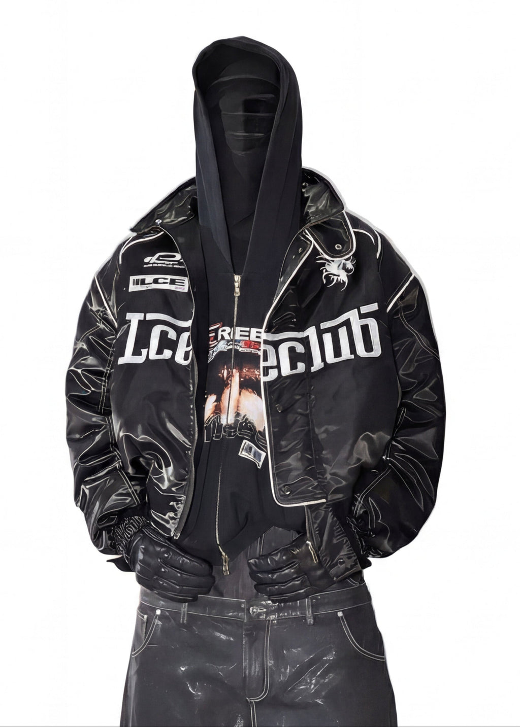 DISTRESSED HOODED BOMBER