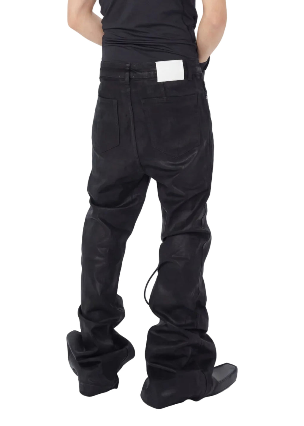 STRAP COATED DENIM PANTS