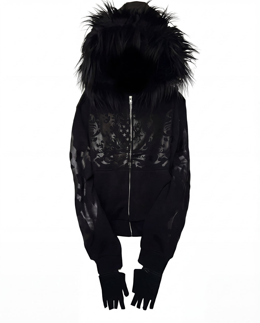 FUR TRIM ZIP HOODIE