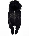 FUR TRIM ZIP HOODIE