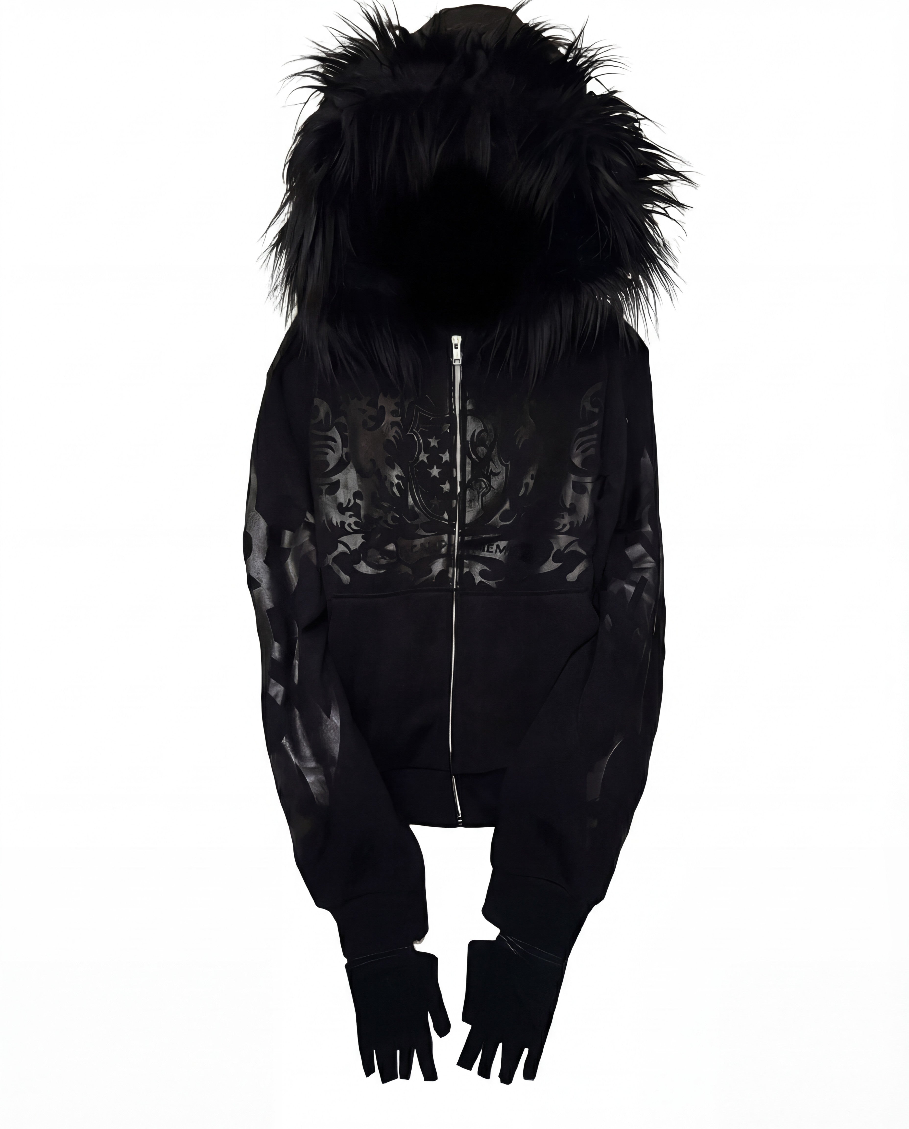 FUR TRIM ZIP HOODIE