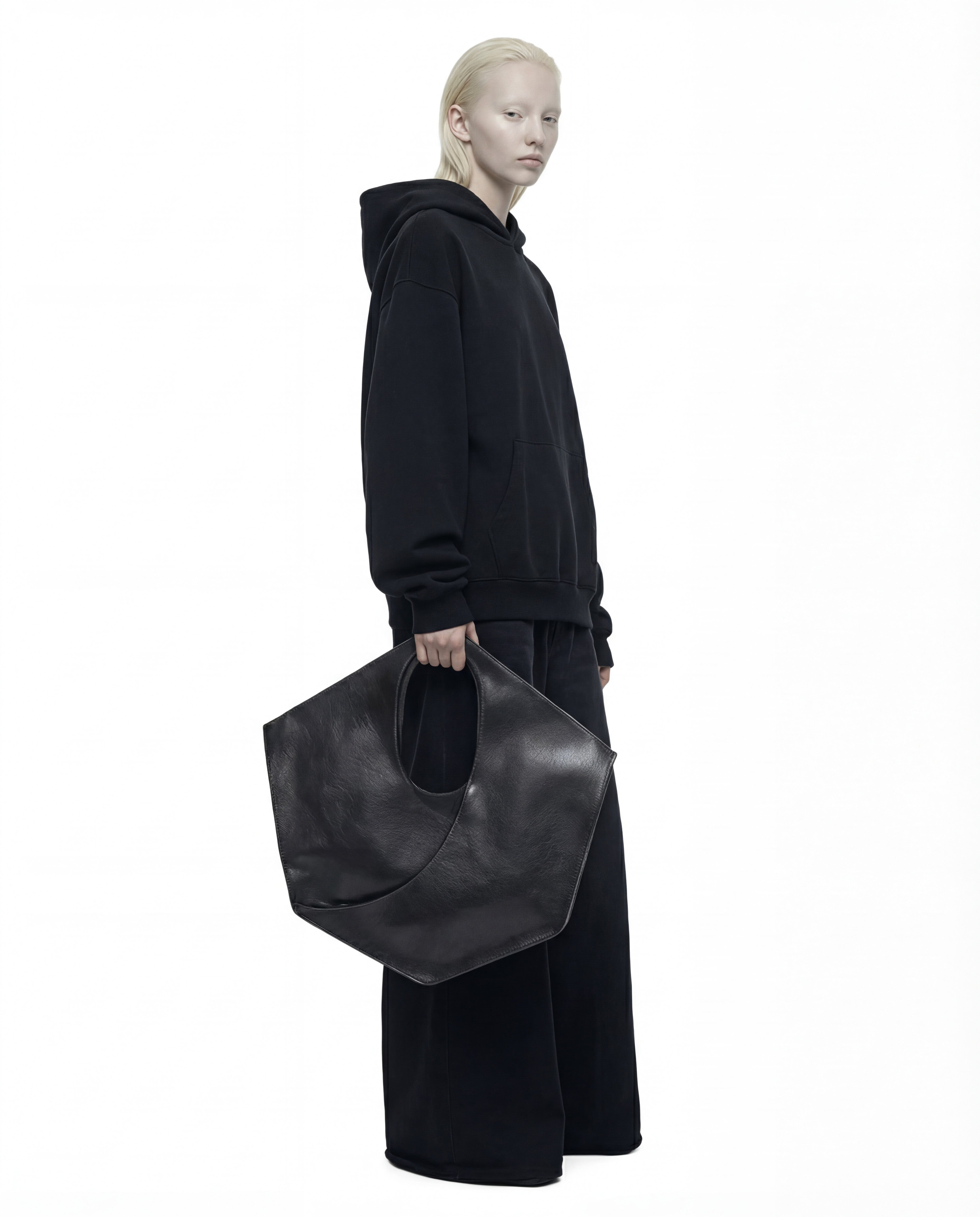 ARCHITECTURAL LEATHER TOTE BAG