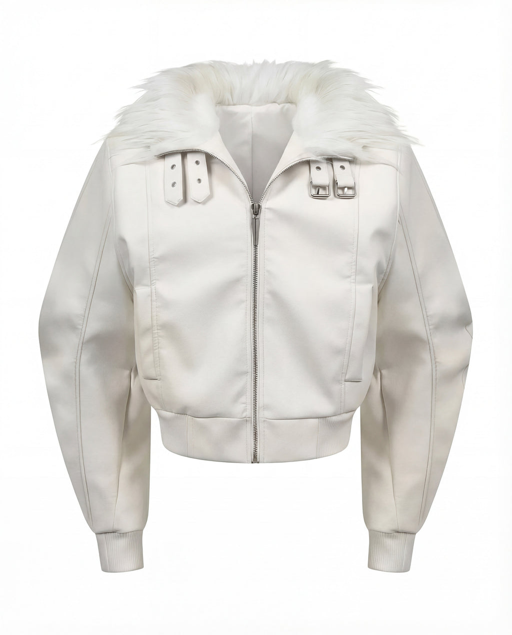 WHITE BIKER JACKET