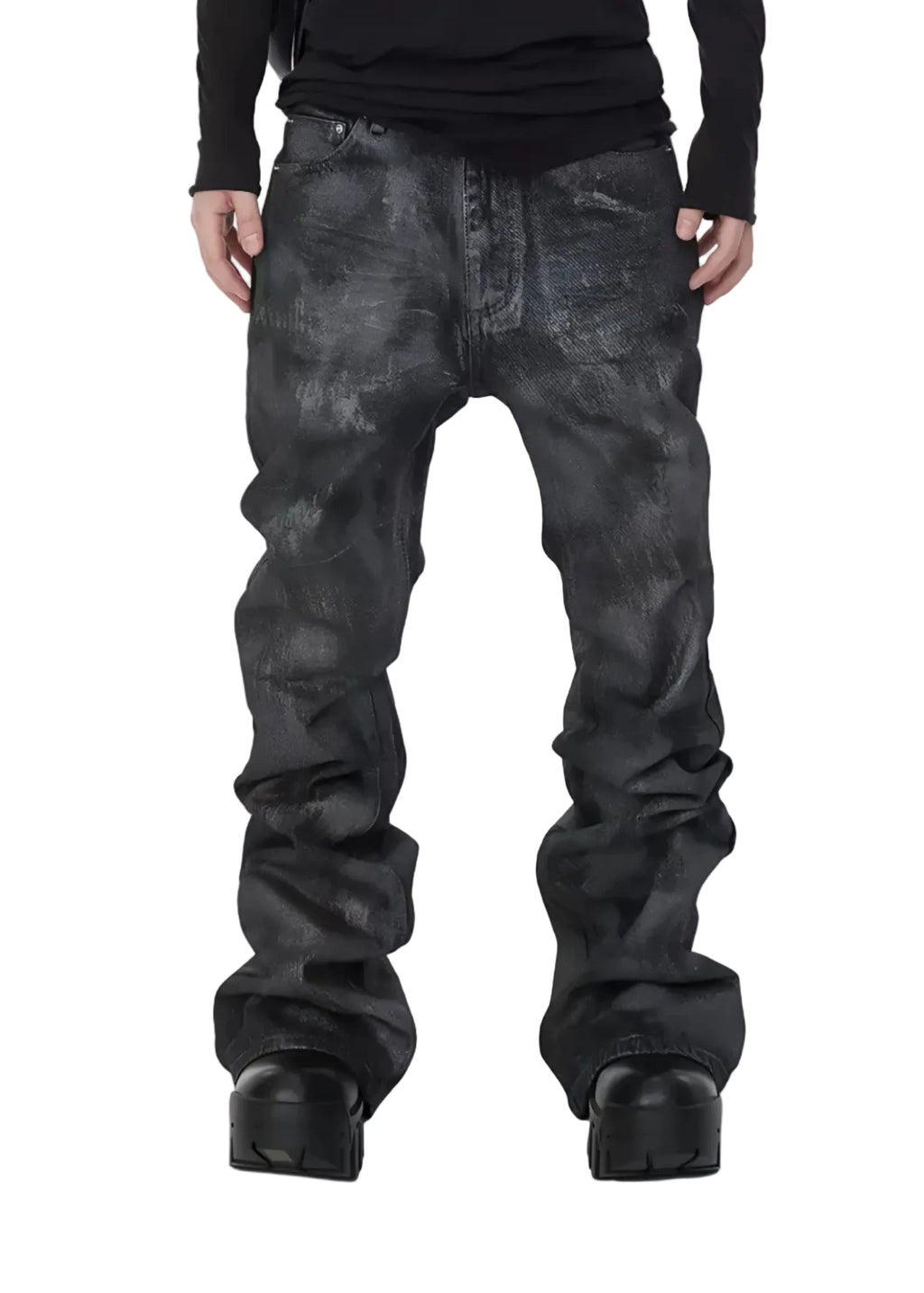 LEG STACKED DENIM JEANS