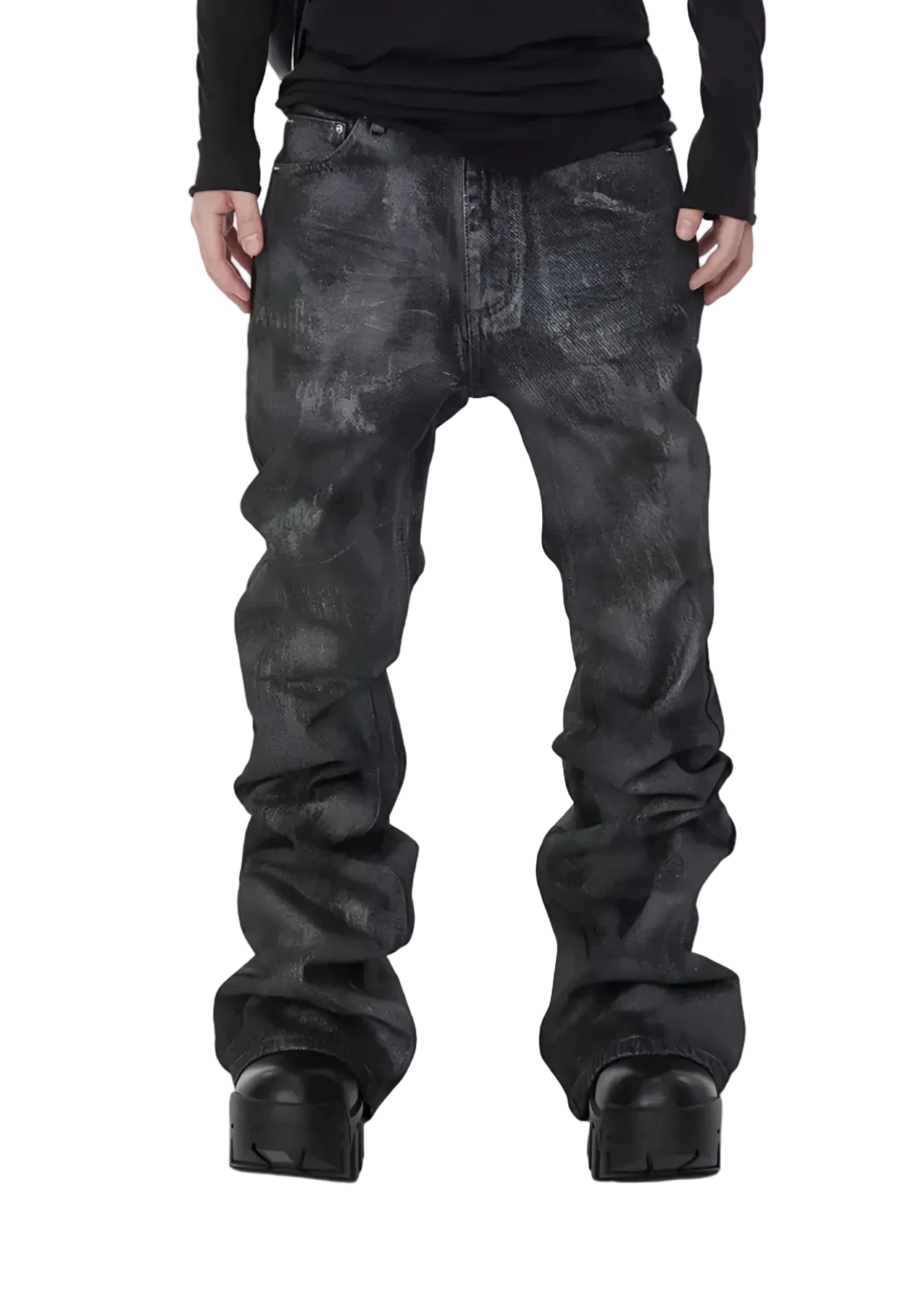 LEG STACKED DENIM JEANS