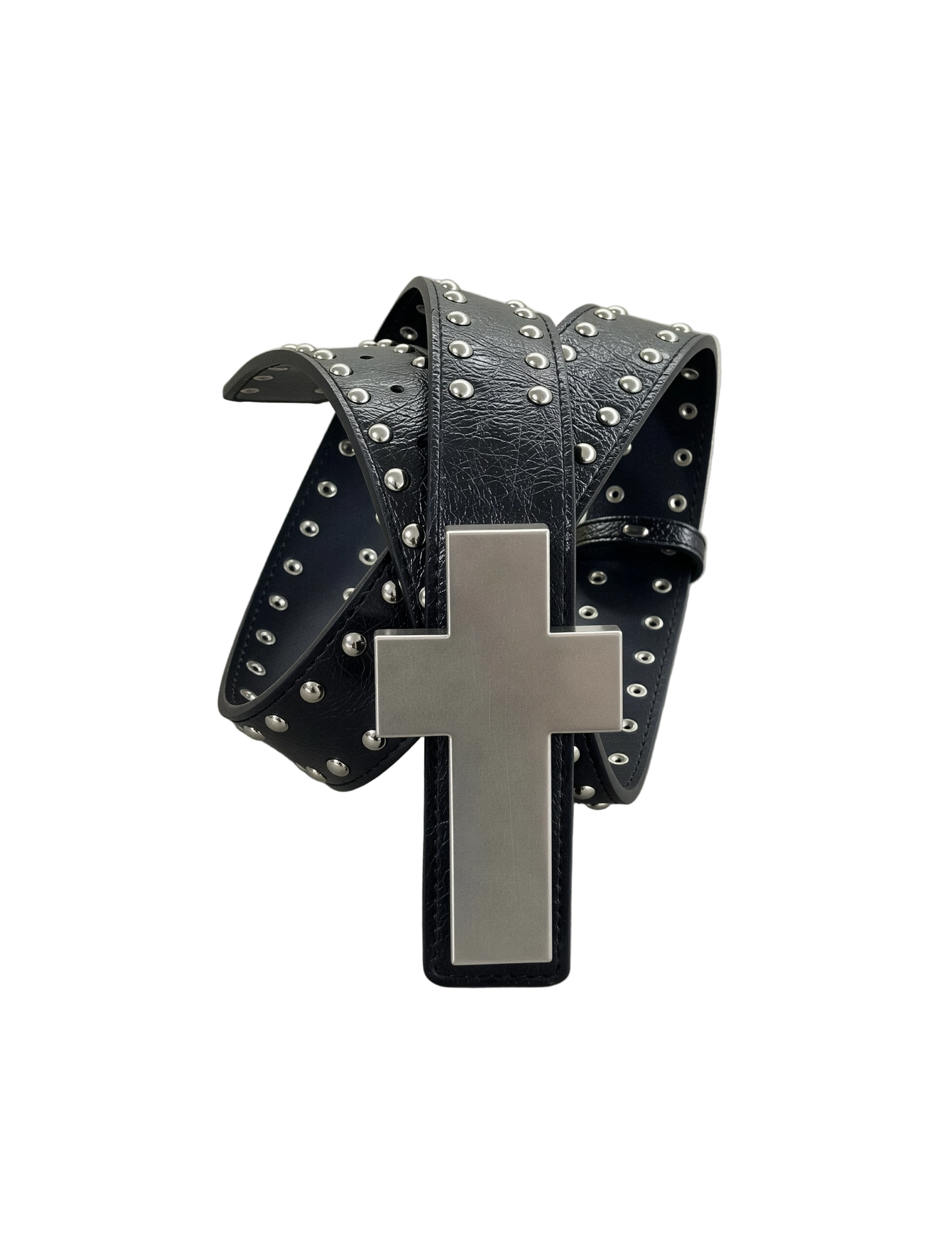 CROSS BUCKLE GROMMET BELT