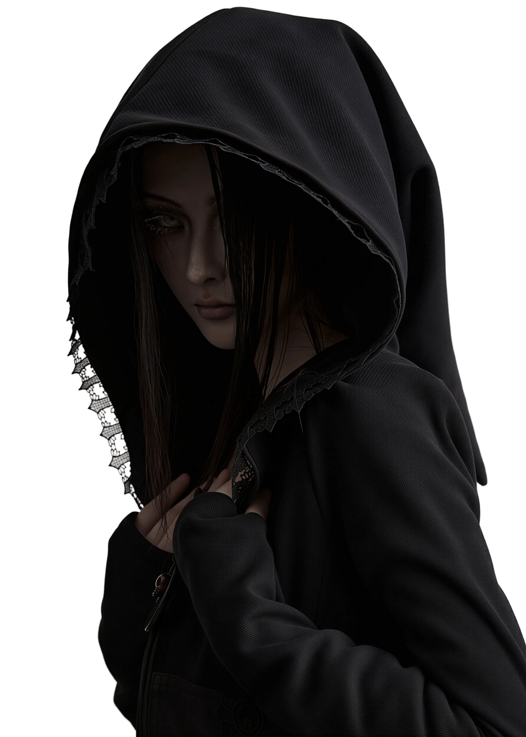 GOTHIC CORSETED HOODIE
