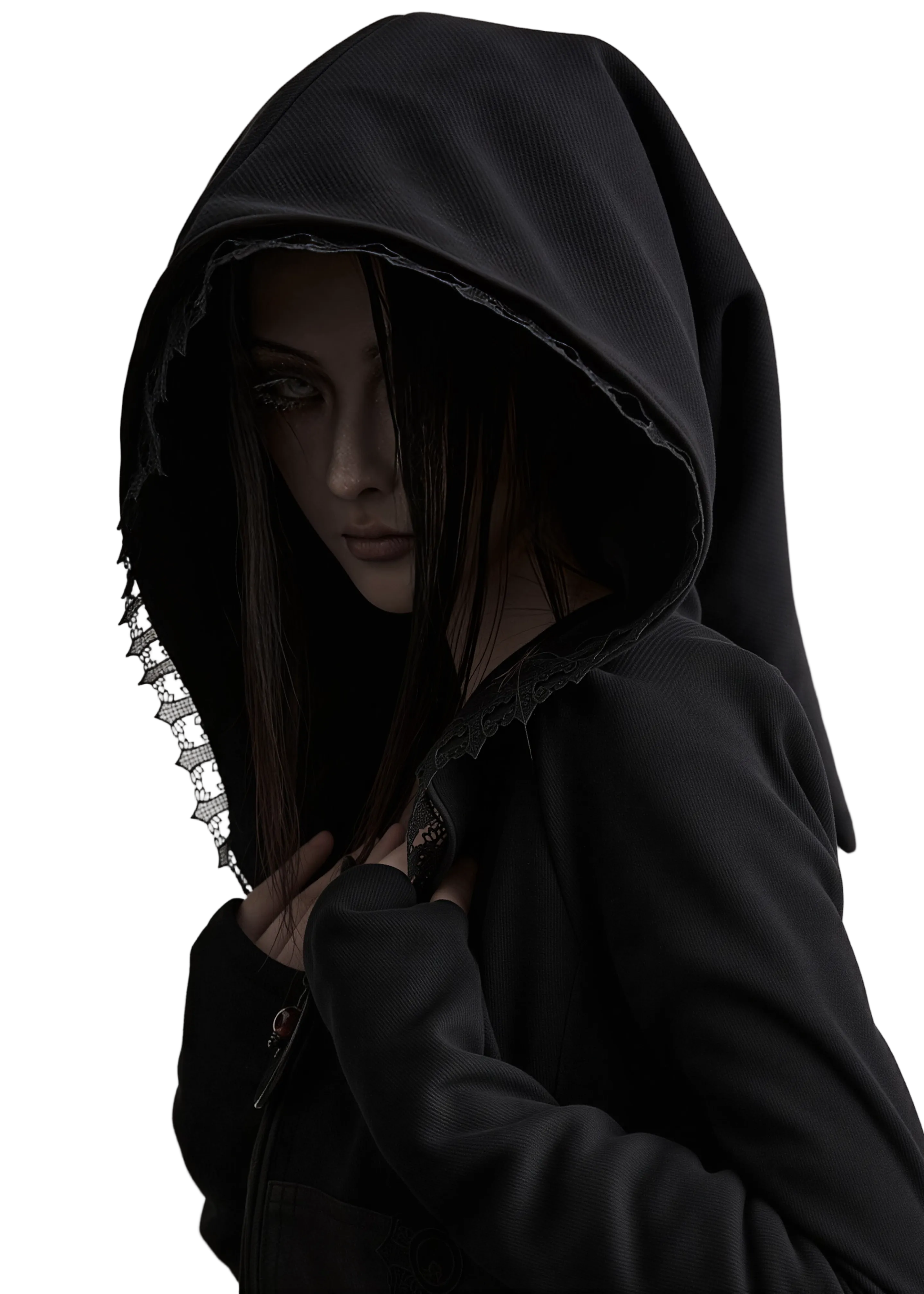 GOTHIC CORSETED HOODIE