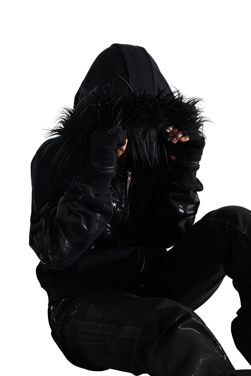 FUR TRIM ZIP HOODIE