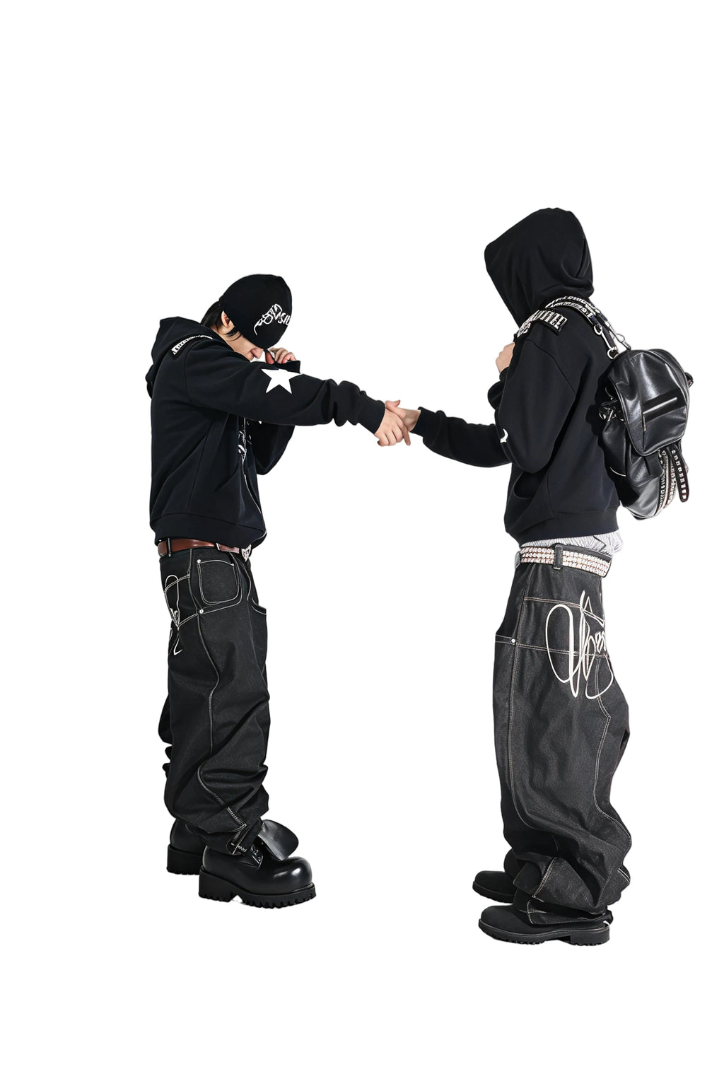 CONTRAST STITCH WIDE DENIM
