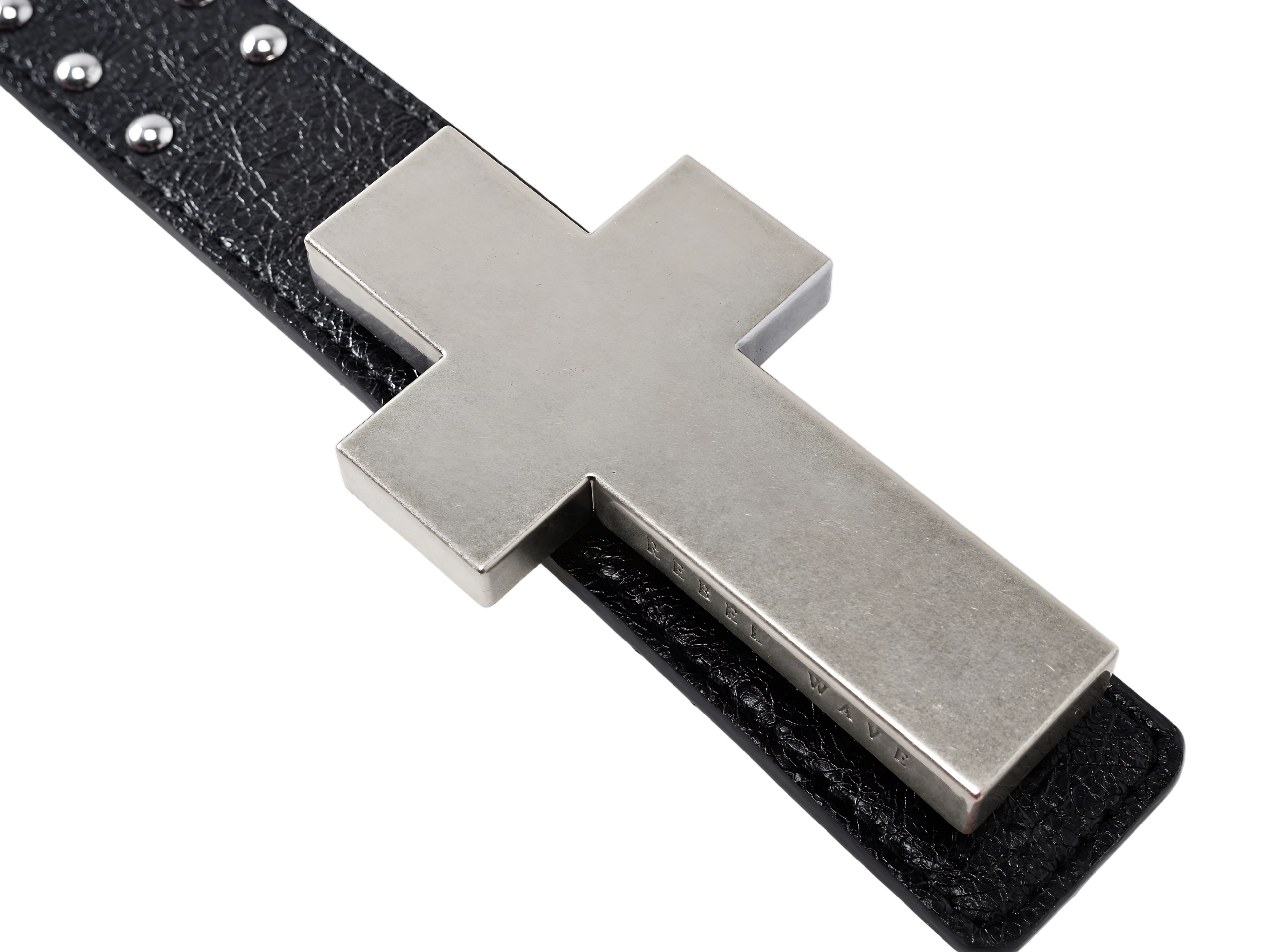 CROSS BUCKLE GROMMET BELT