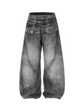 DISTRESSED BAGGY DENIM JEANS