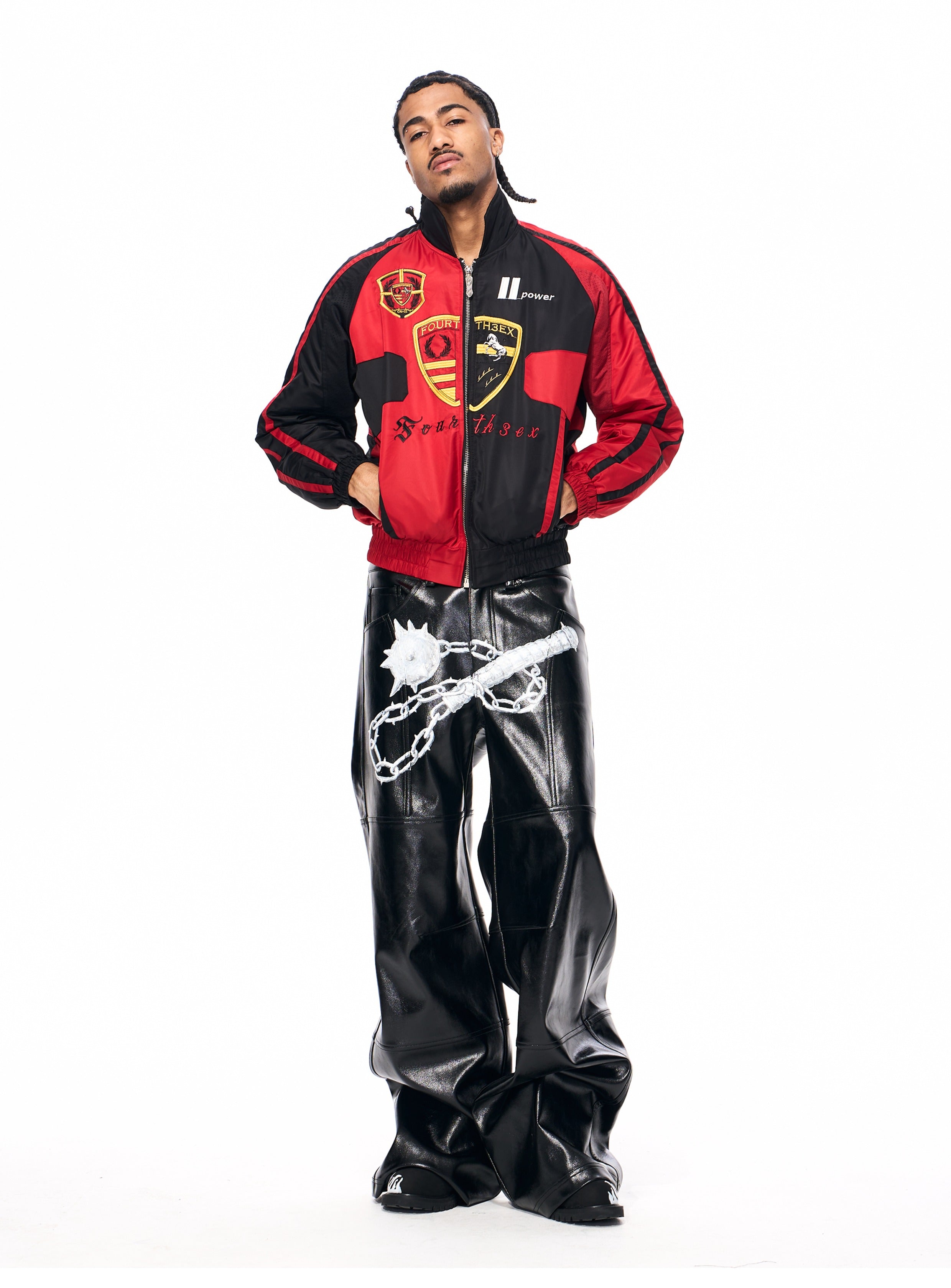 HIGH-SHINE LEATHER TROUSERS