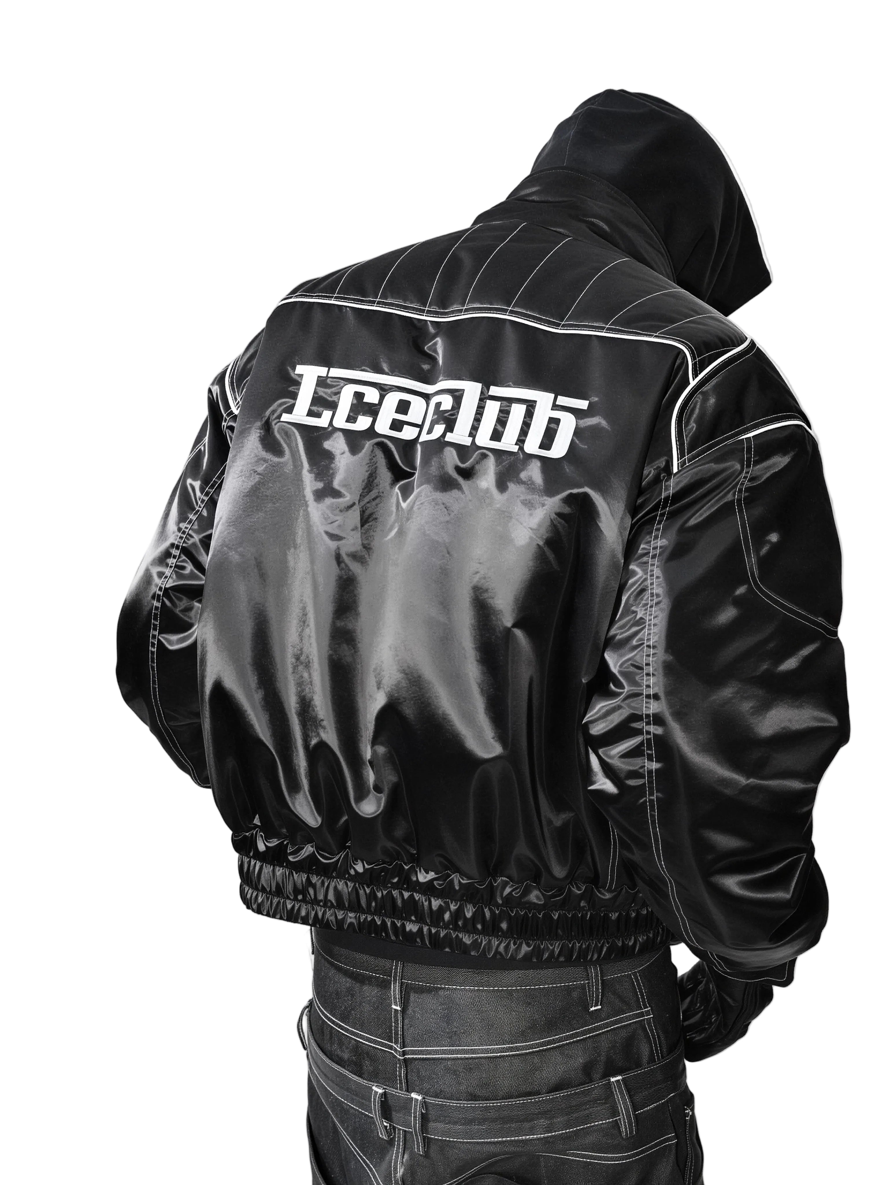 DISTRESSED HOODED BOMBER