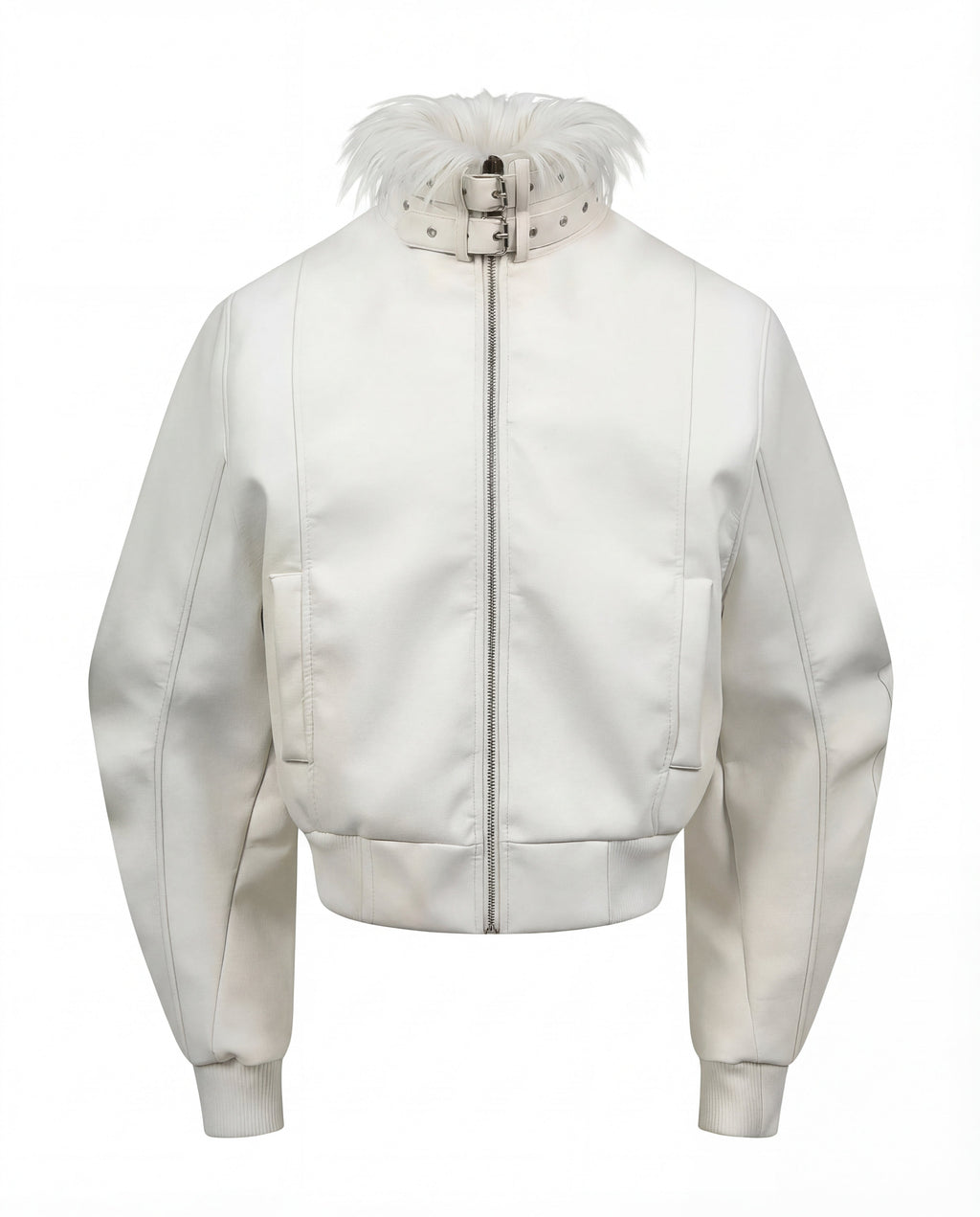 WHITE BIKER JACKET