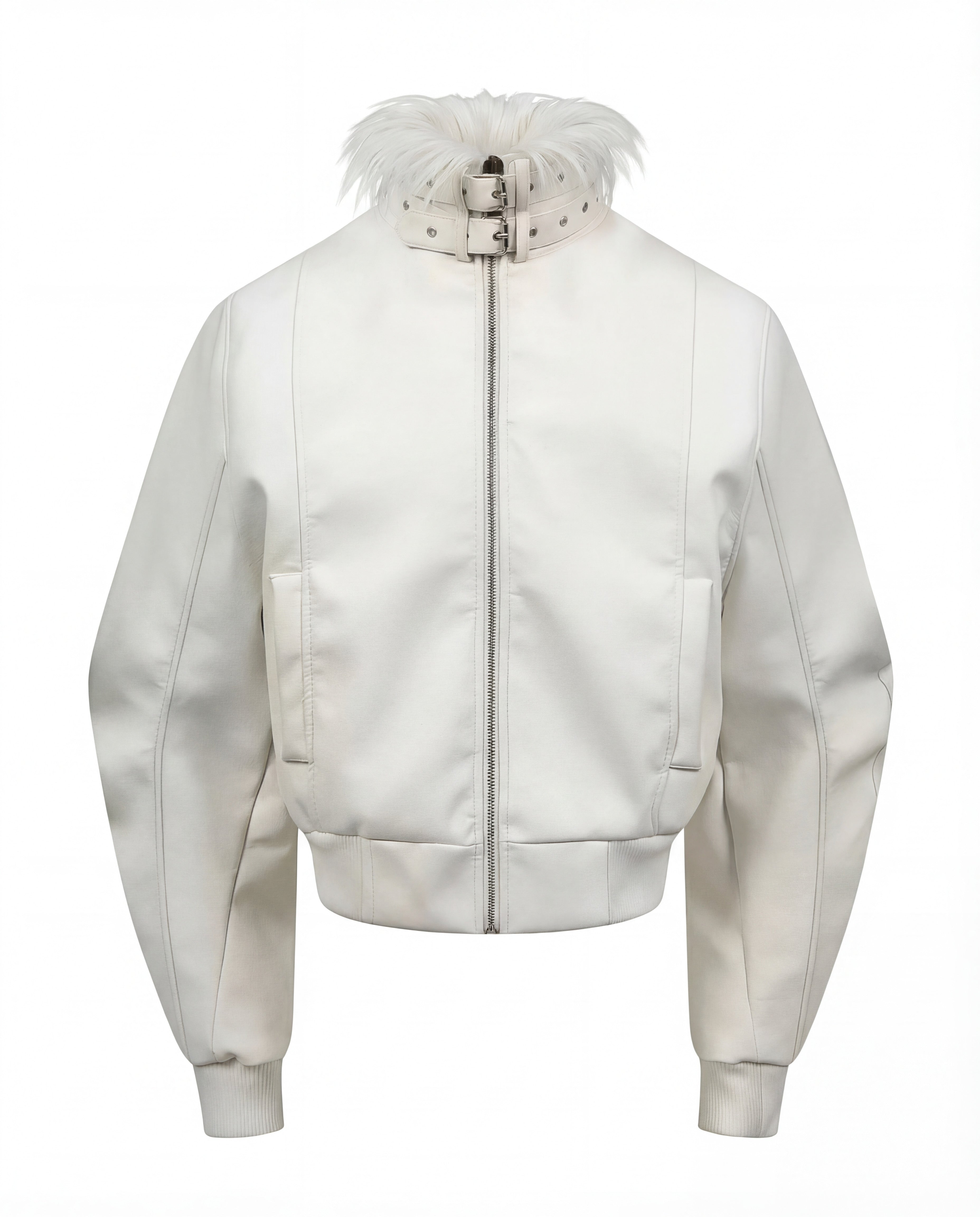 WHITE BIKER JACKET