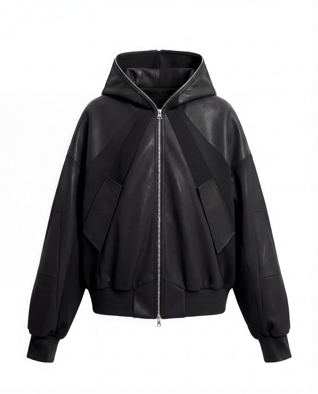 DECONSTRUCTED LEATHER BOMBER