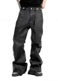 FAUX LEATHER BAGGY PANTS