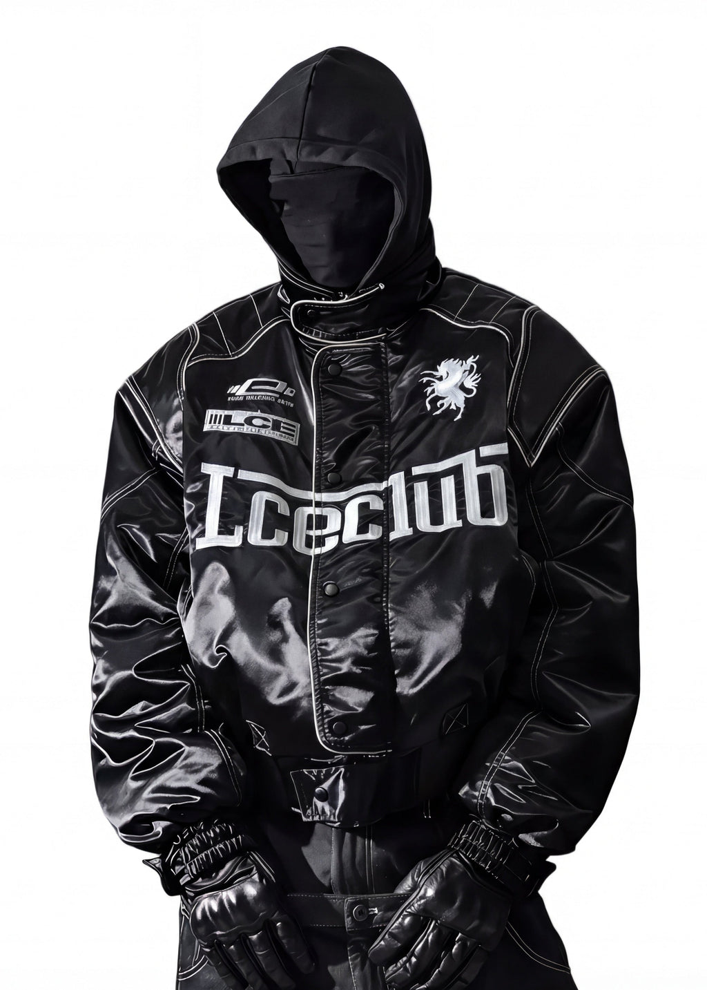 DISTRESSED HOODED BOMBER