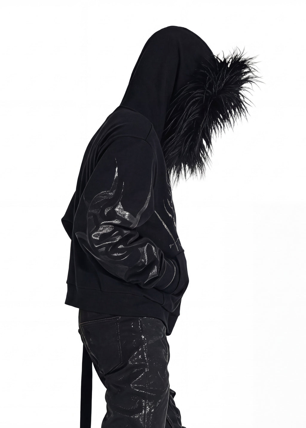 FUR TRIM ZIP HOODIE