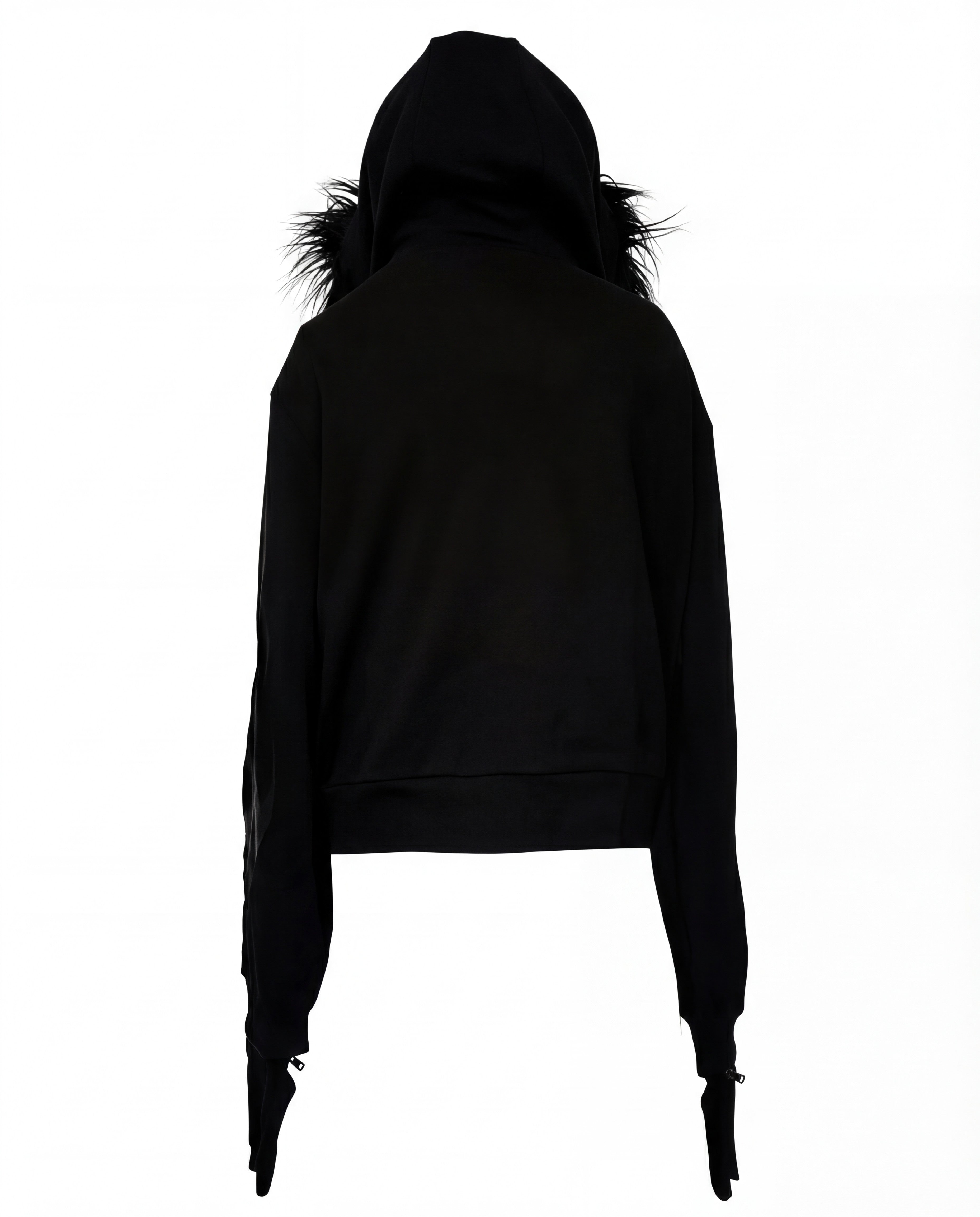 FUR TRIM ZIP HOODIE