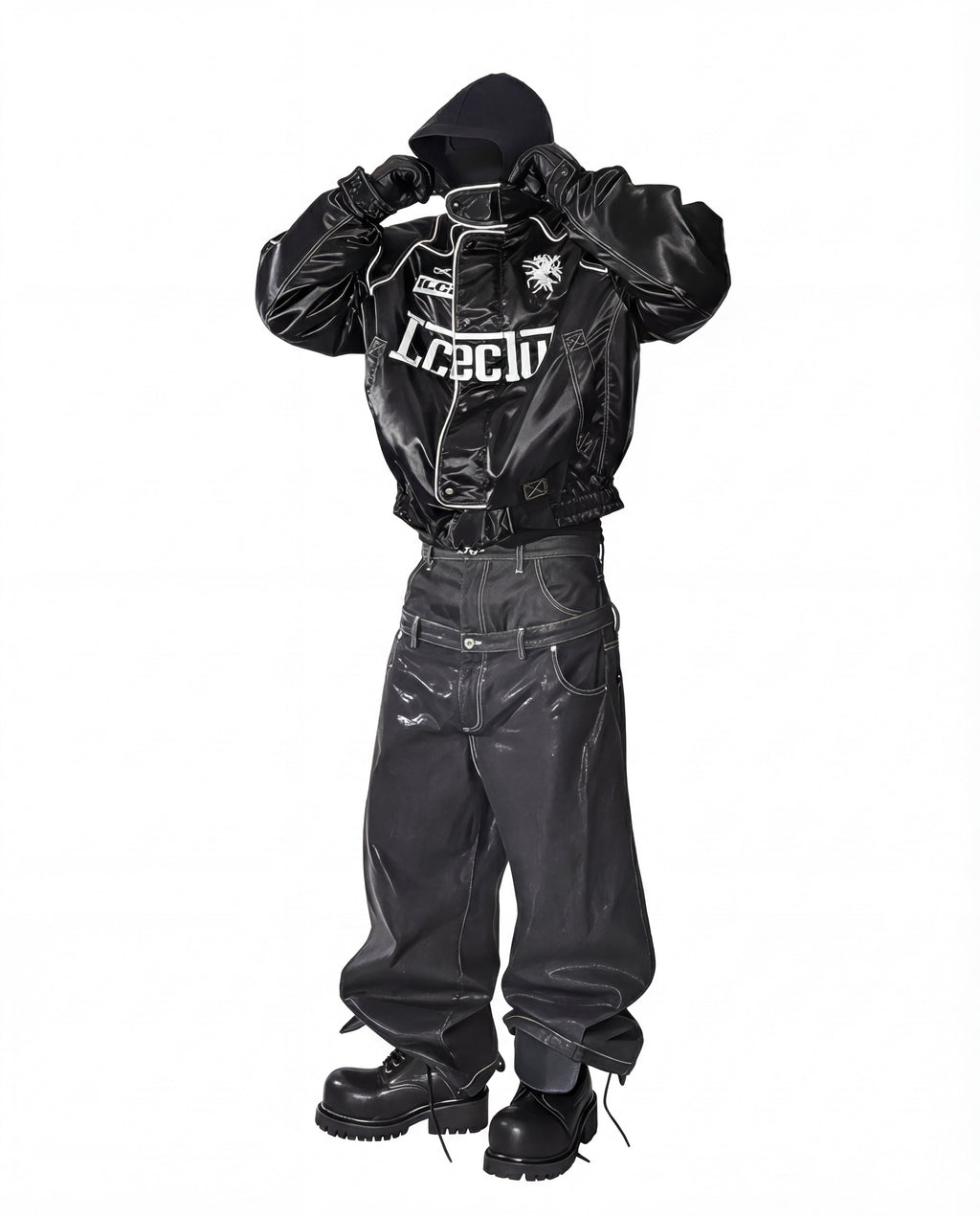 DISTRESSED HOODED BOMBER