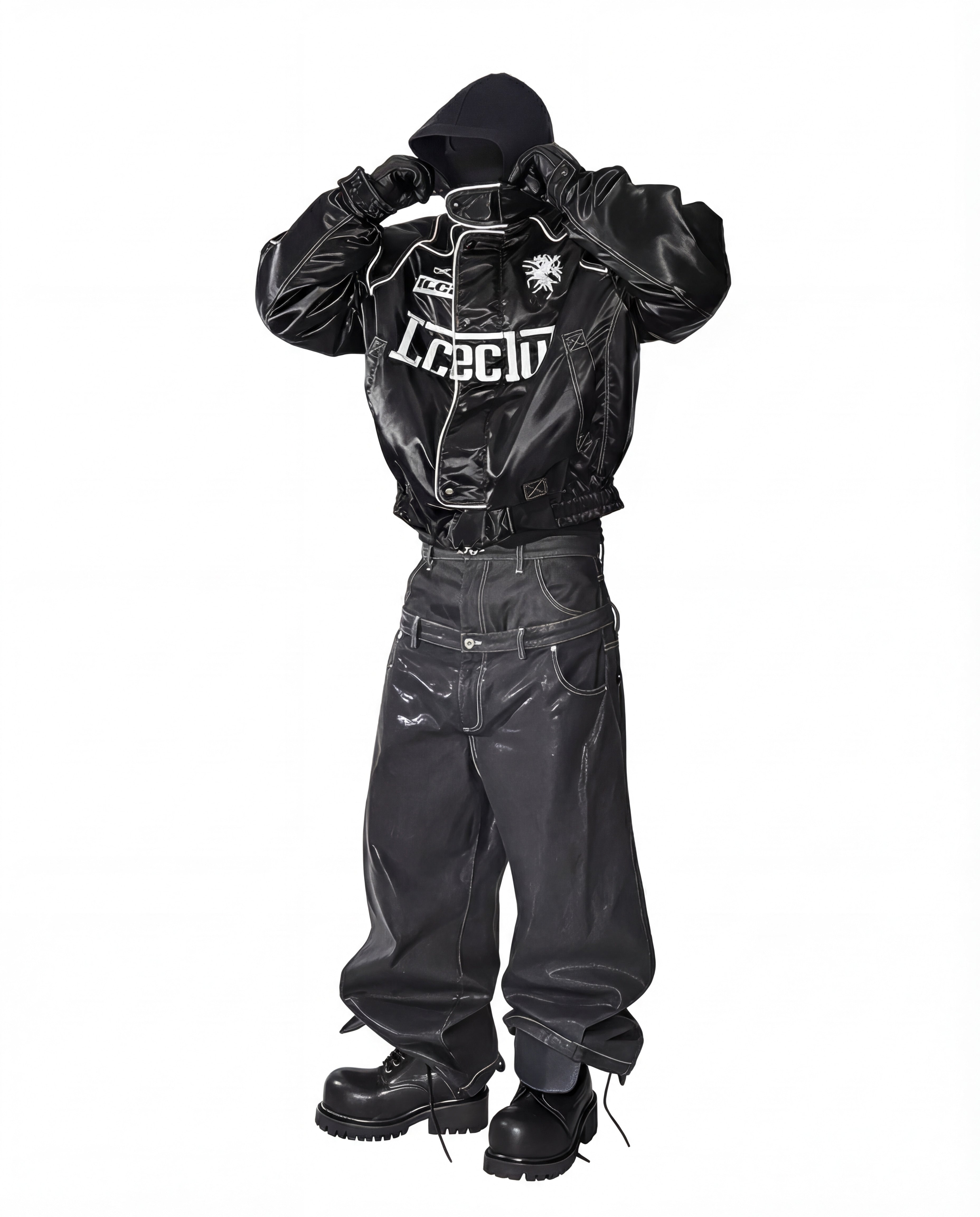 DISTRESSED HOODED BOMBER