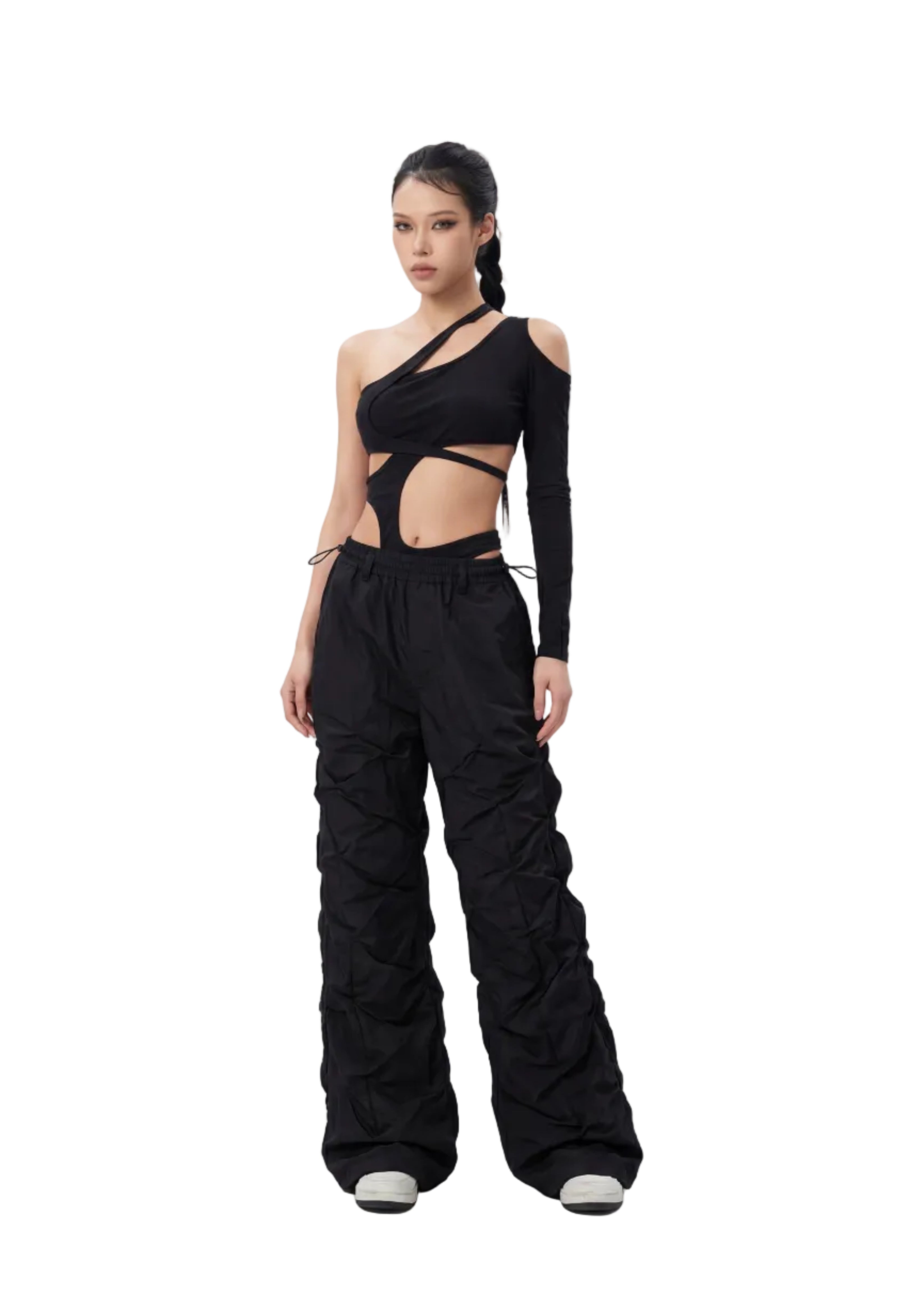 WIDE LEG TECHNICAL TROUSERS
