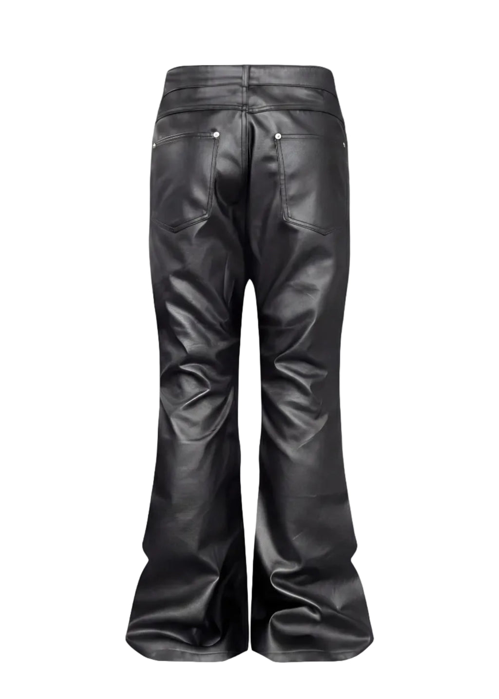 FLARED LEATHER TROUSERS