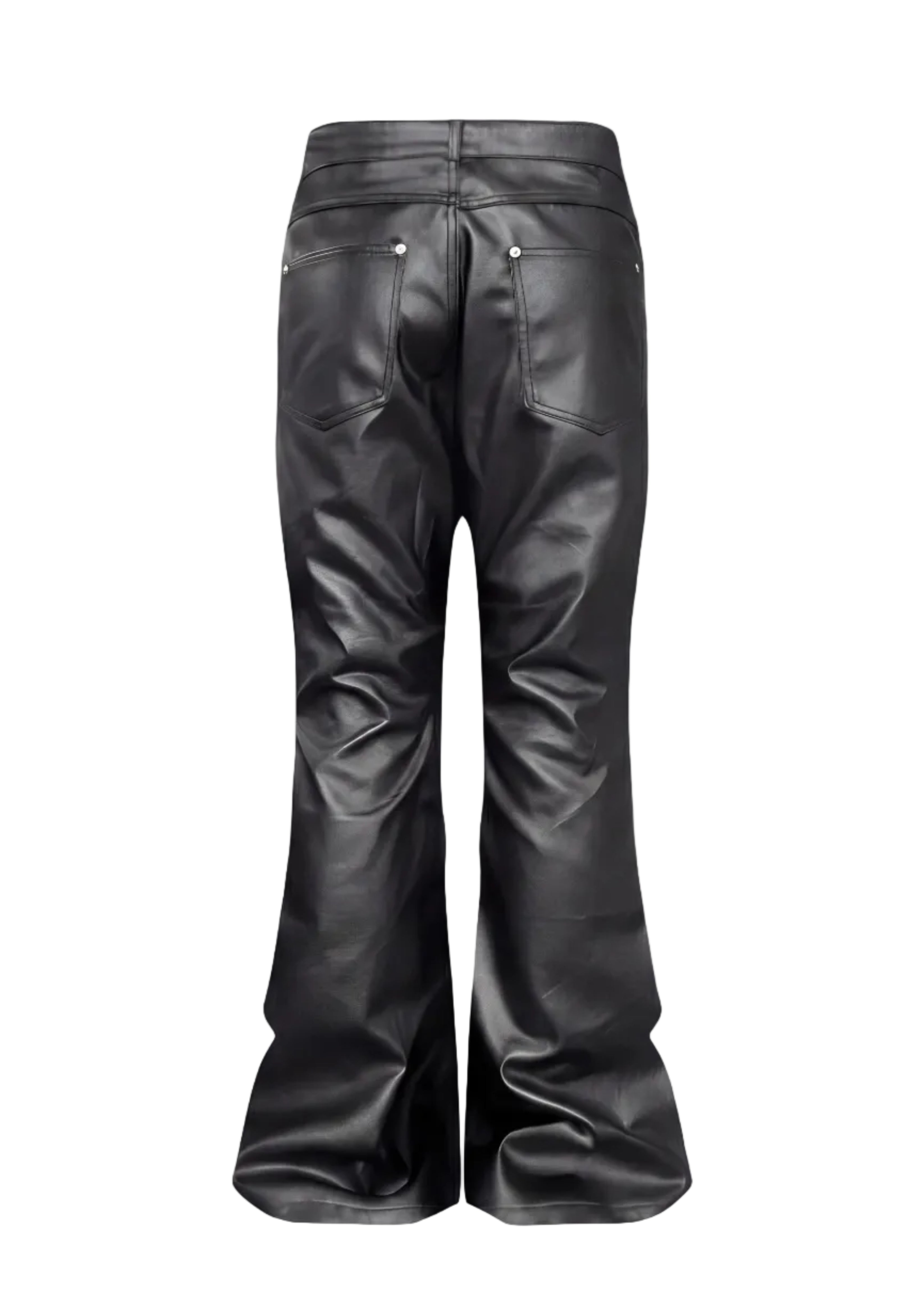 FLARED LEATHER TROUSERS
