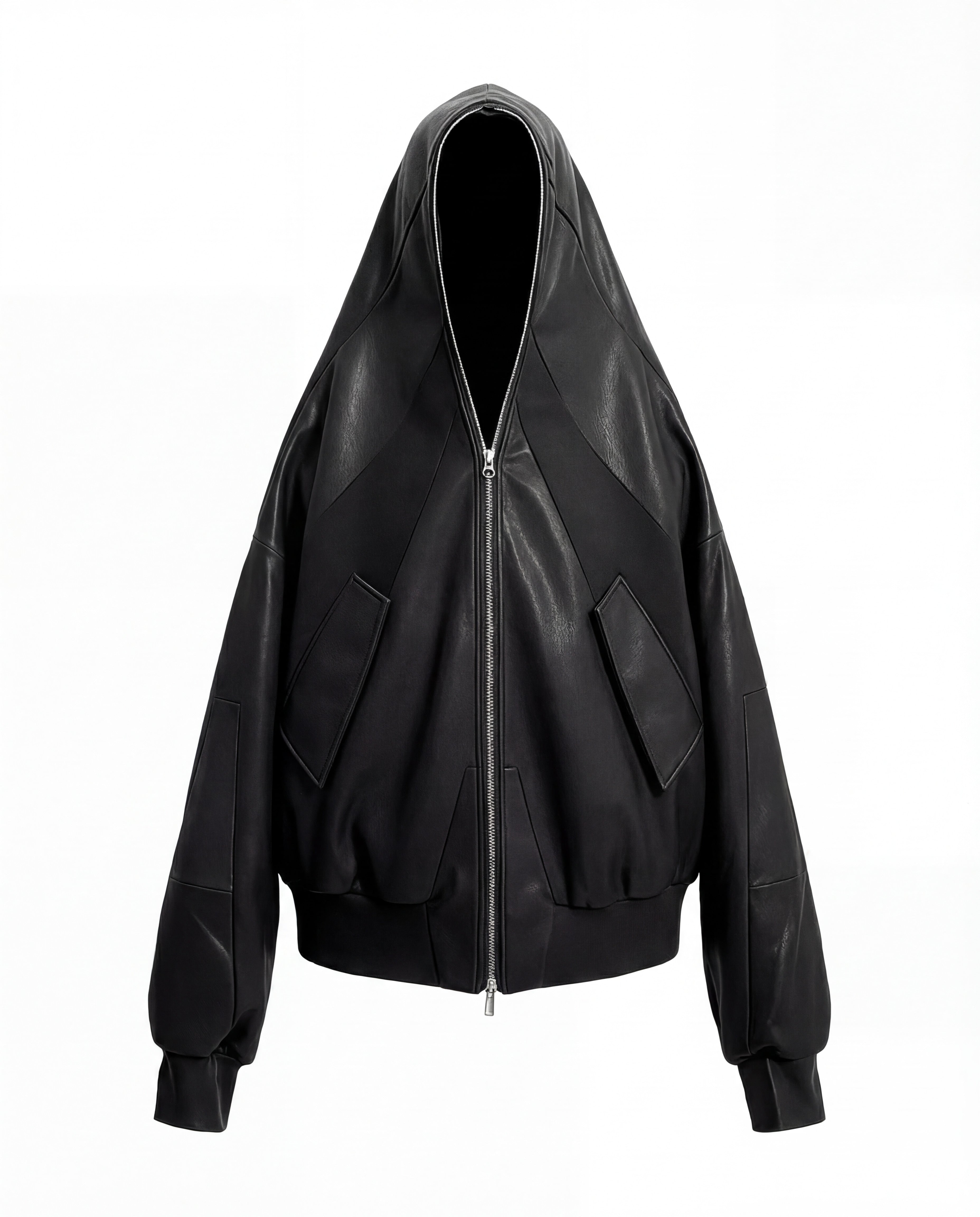DECONSTRUCTED LEATHER BOMBER