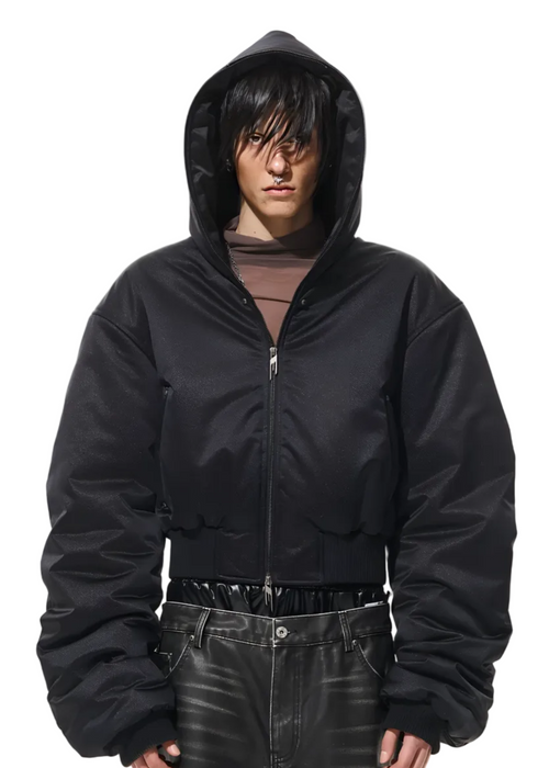 APPLIQUE CROPPED BOMBER JACKET