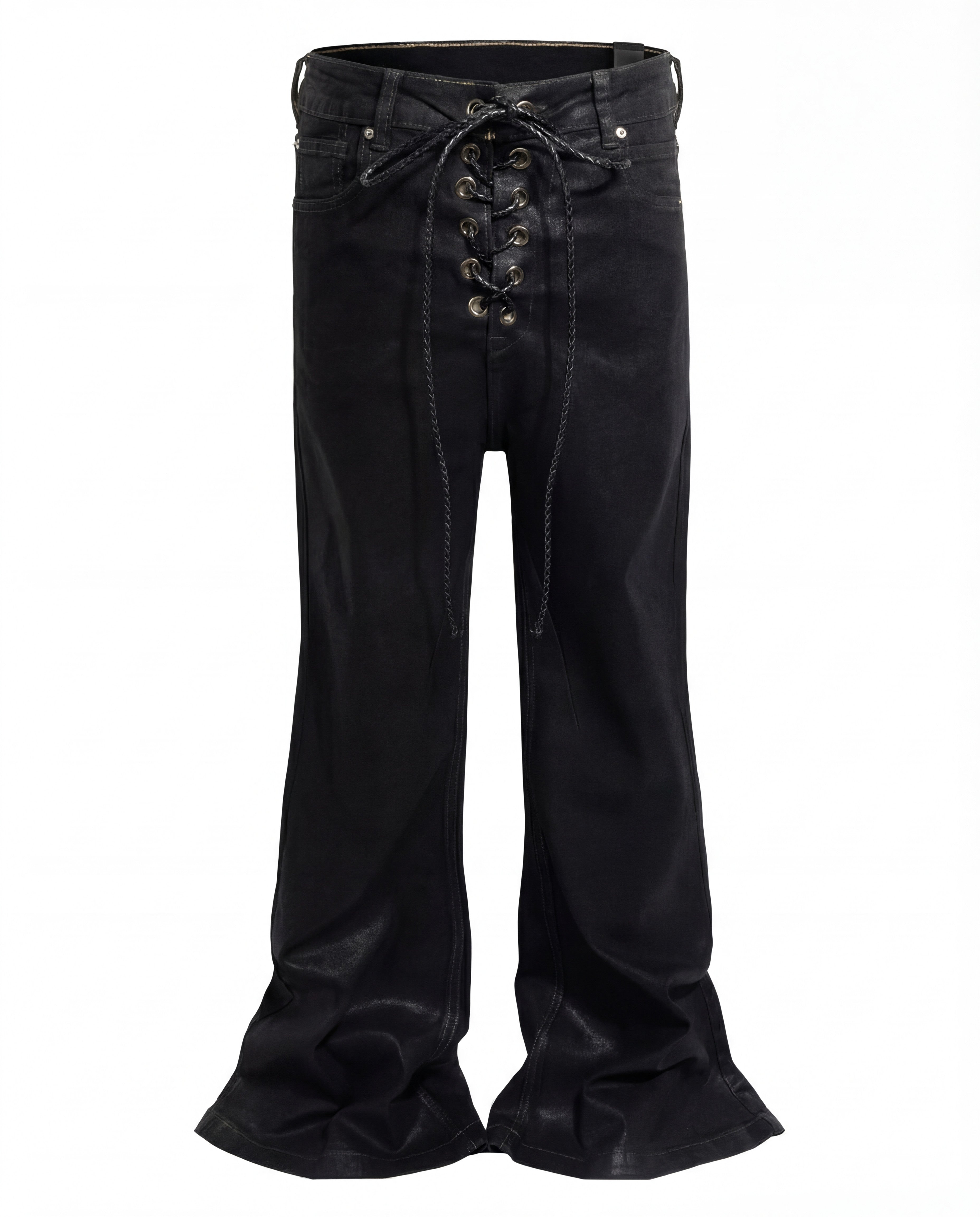 STRAP COATED DENIM PANTS