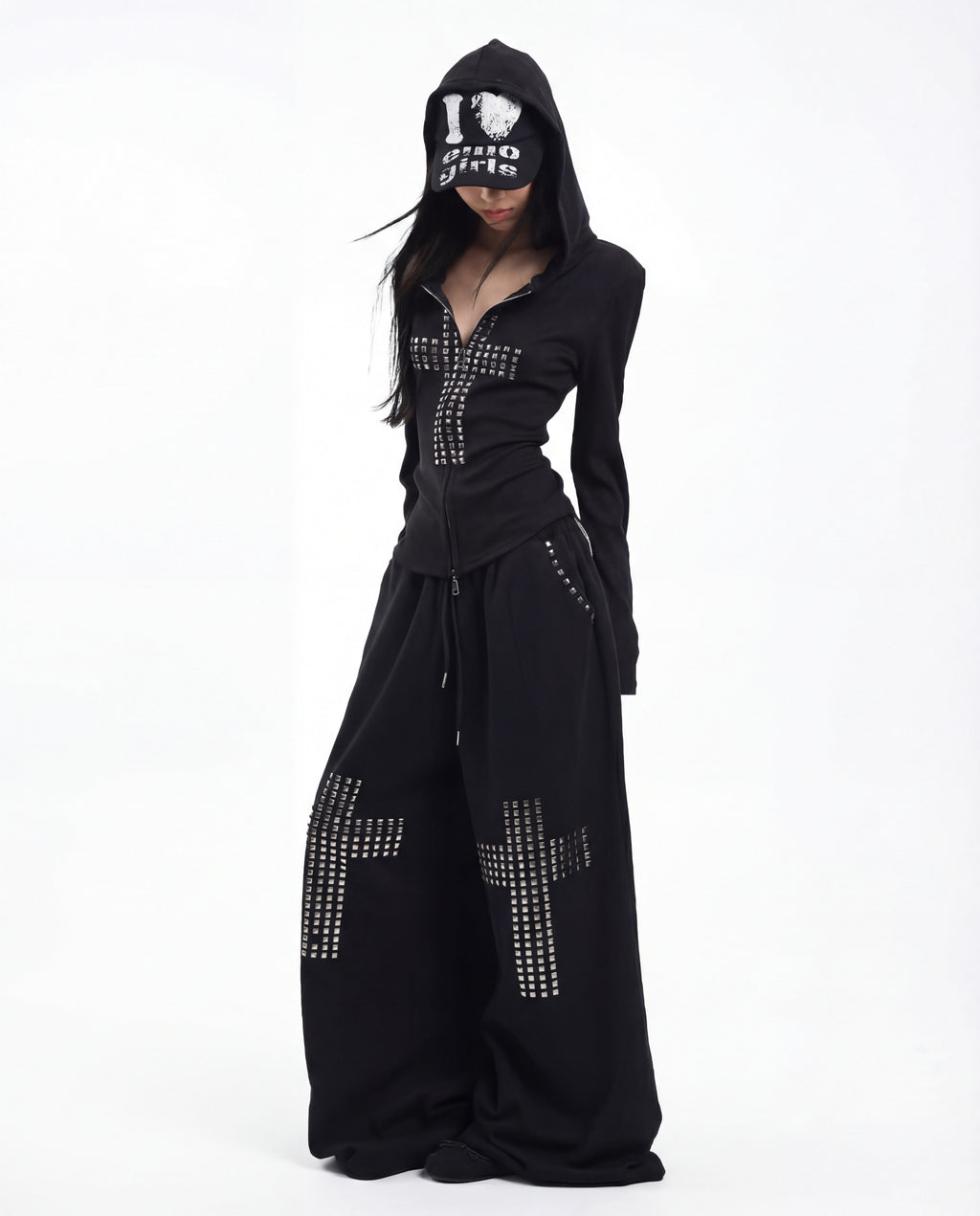 CROSS STUD WIDE PANTS