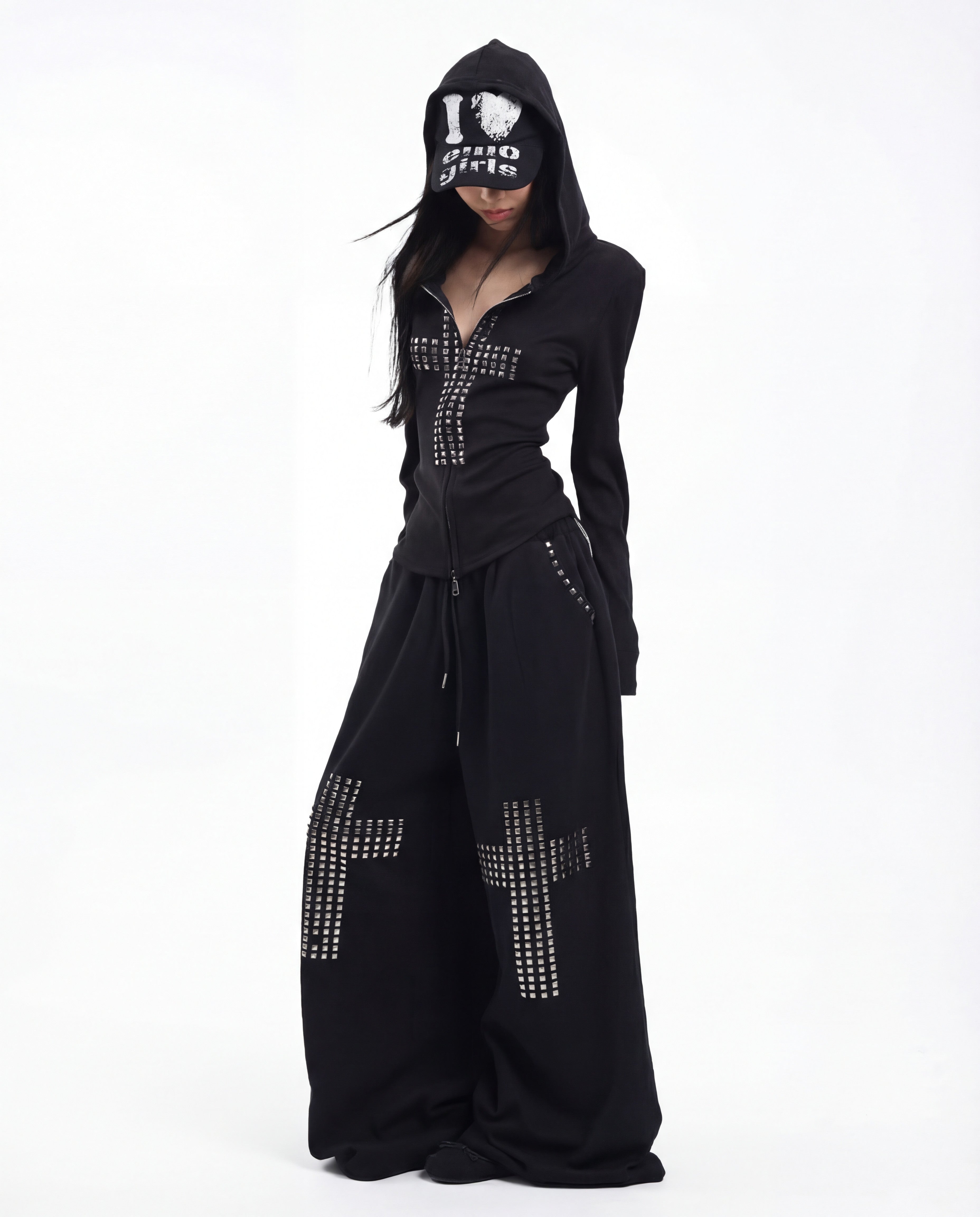 CROSS STUD WIDE PANTS