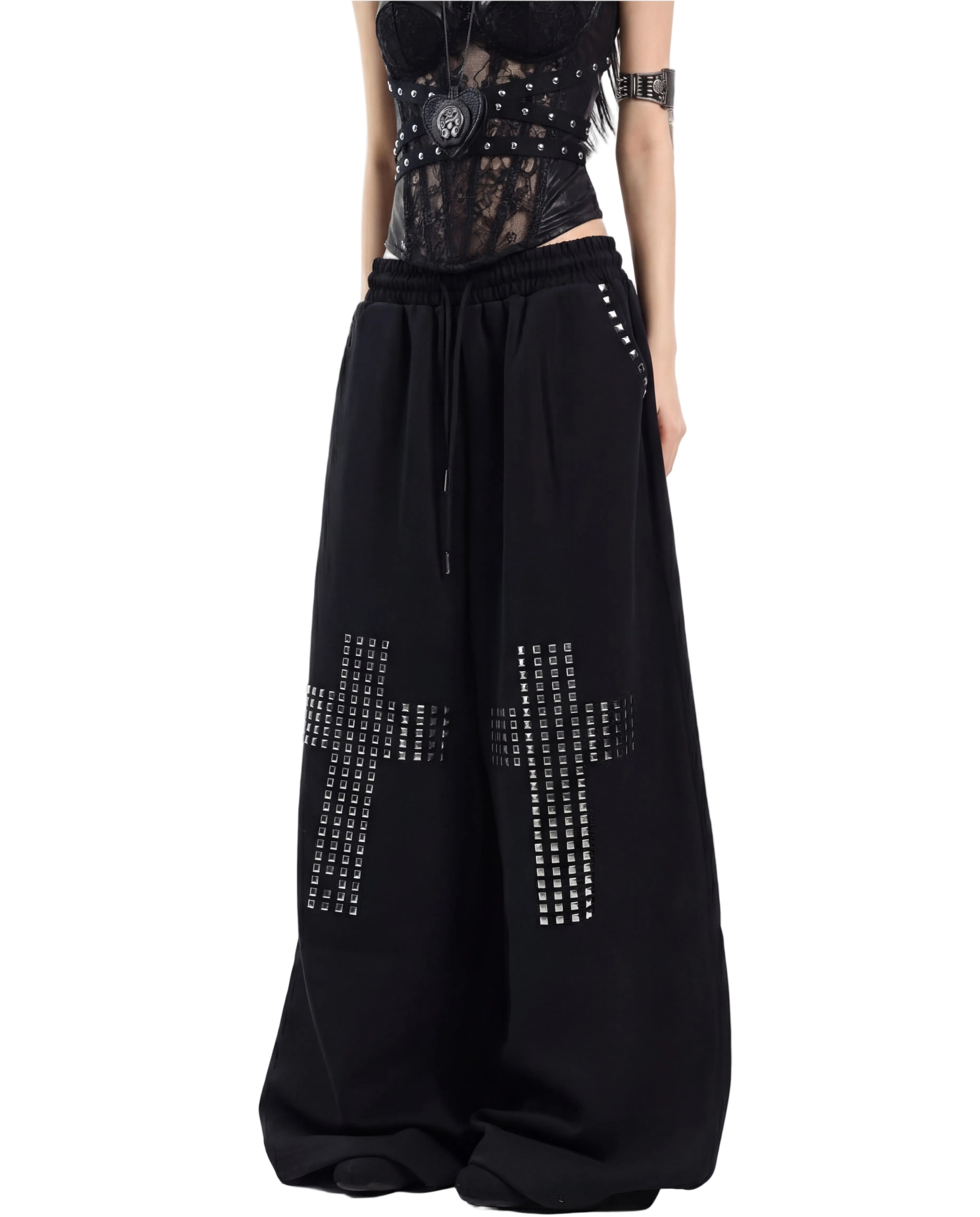 CROSS STUD WIDE PANTS
