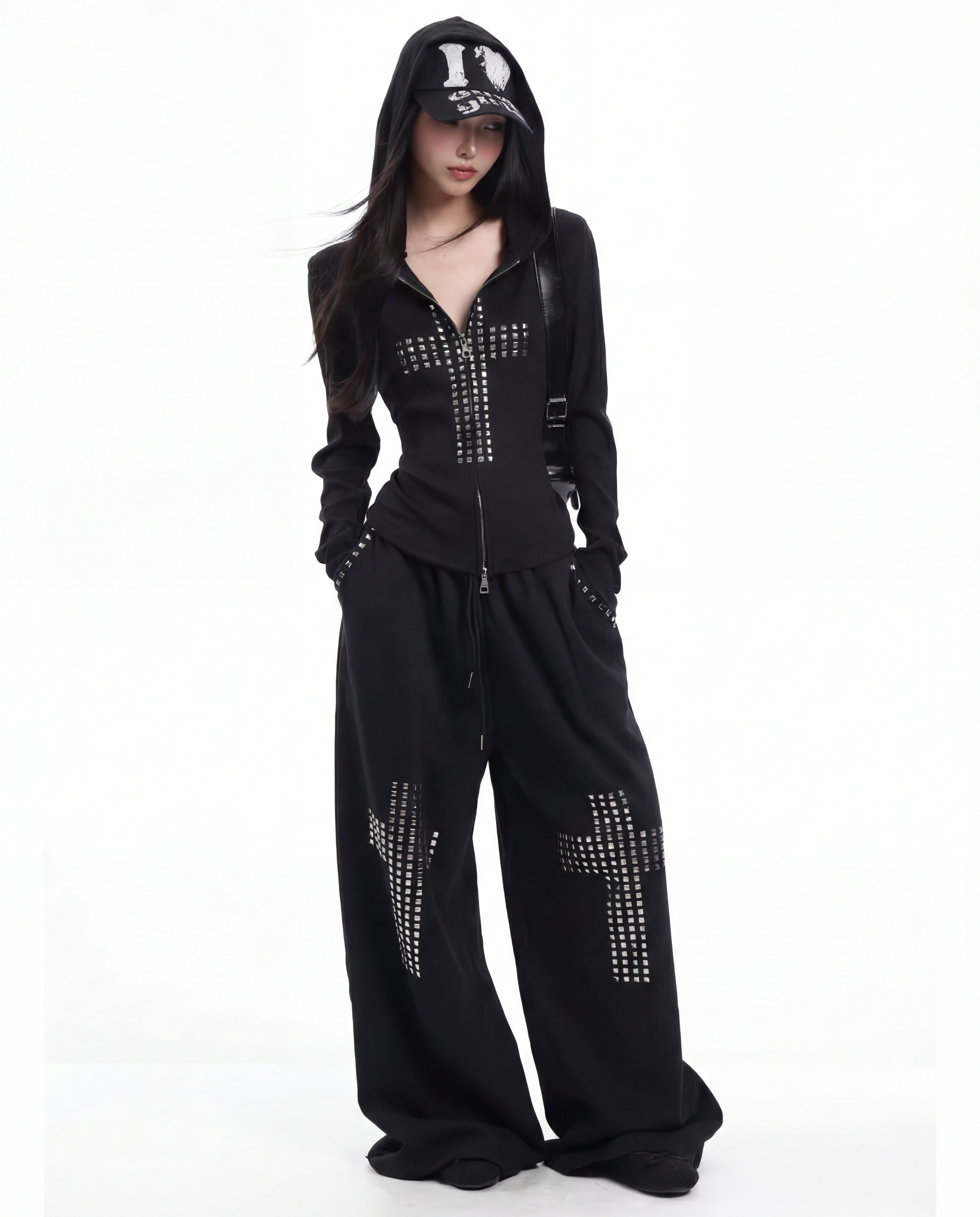 CROSS STUD WIDE PANTS