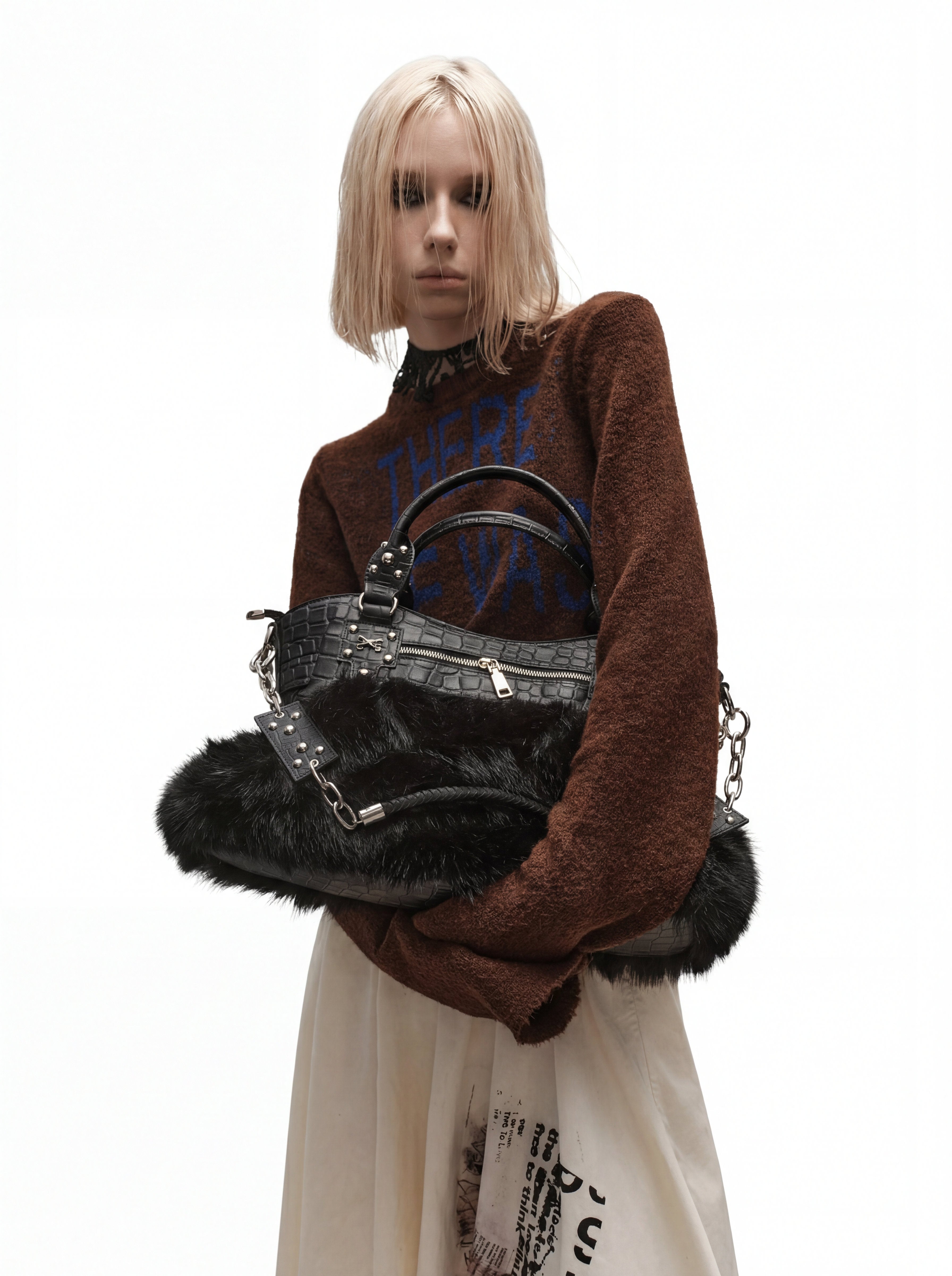 FUR CROC SATCHEL